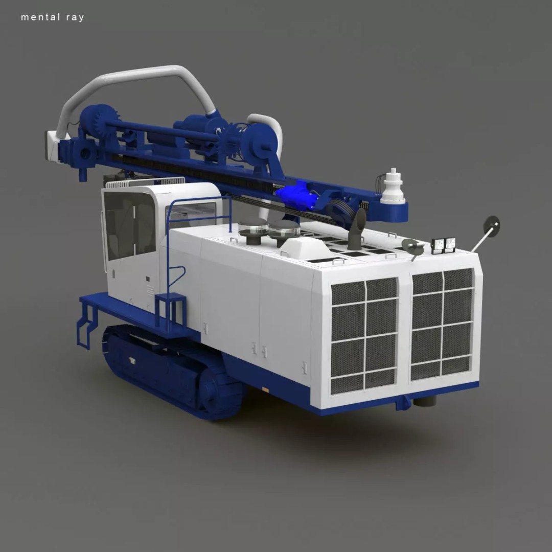 DTH DCR 20 Drill 3D Model – High Poly Industrial Machine, FBX, Game Ready - View 14