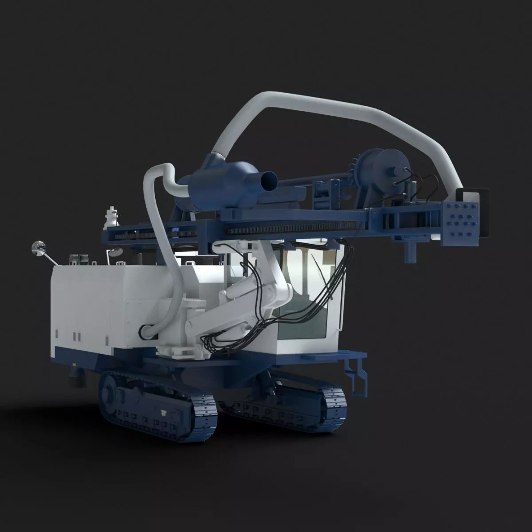 DTH DCR 20 Drill 3D Model – High Poly Industrial Machine, FBX, Game Ready - View 2