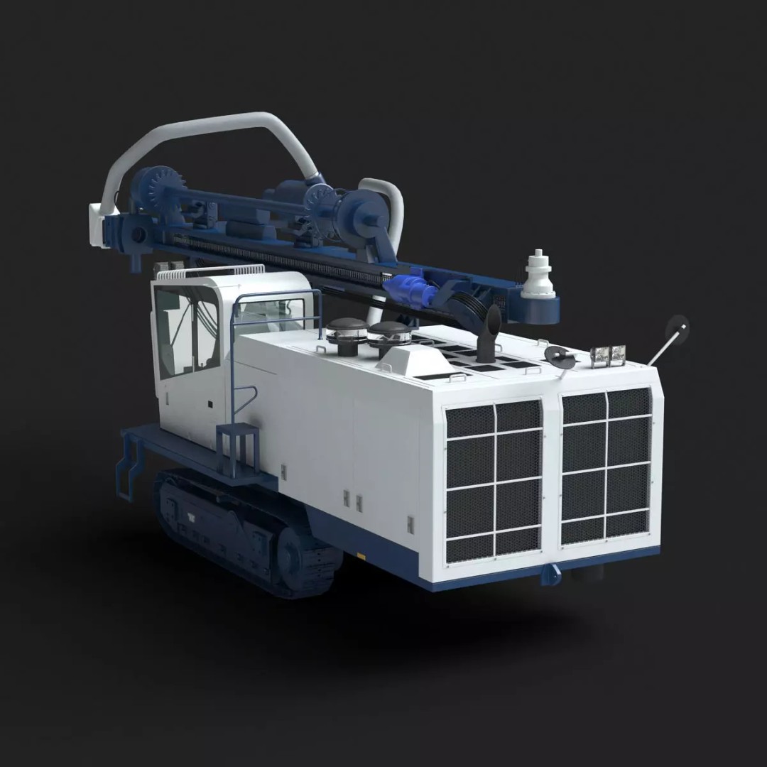DTH DCR 20 Drill 3D Model – High Poly Industrial Machine, FBX, Game Ready - View 3