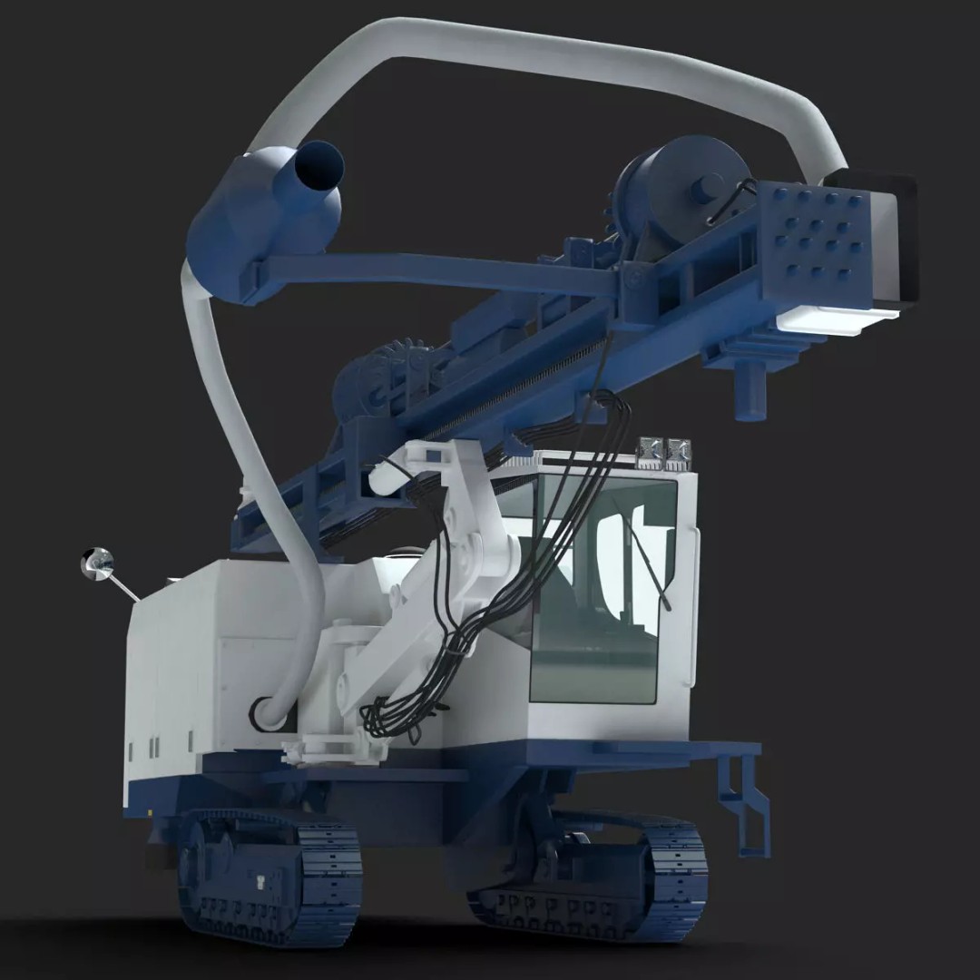 DTH DCR 20 Drill 3D Model – High Poly Industrial Machine, FBX, Game Ready - View 8