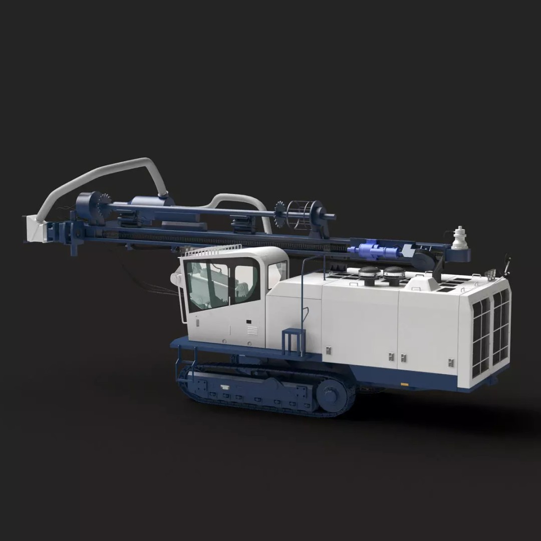 DTH DCR 20 Drill 3D Model – High Poly Industrial Machine, FBX, Game Ready - View 9