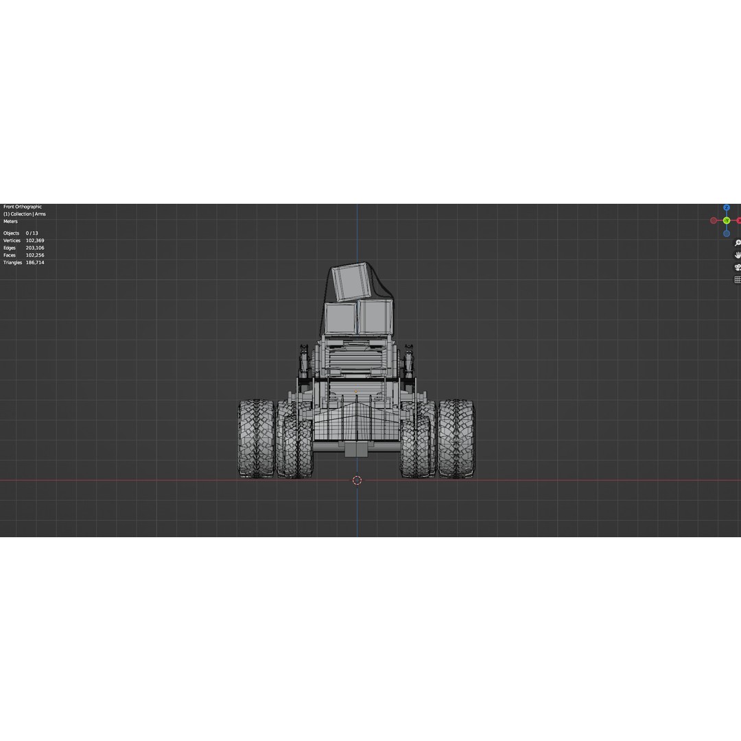 Industrial Dozer 3D Model – Low Poly Untextured Asset, FBX, OBJ - View 16