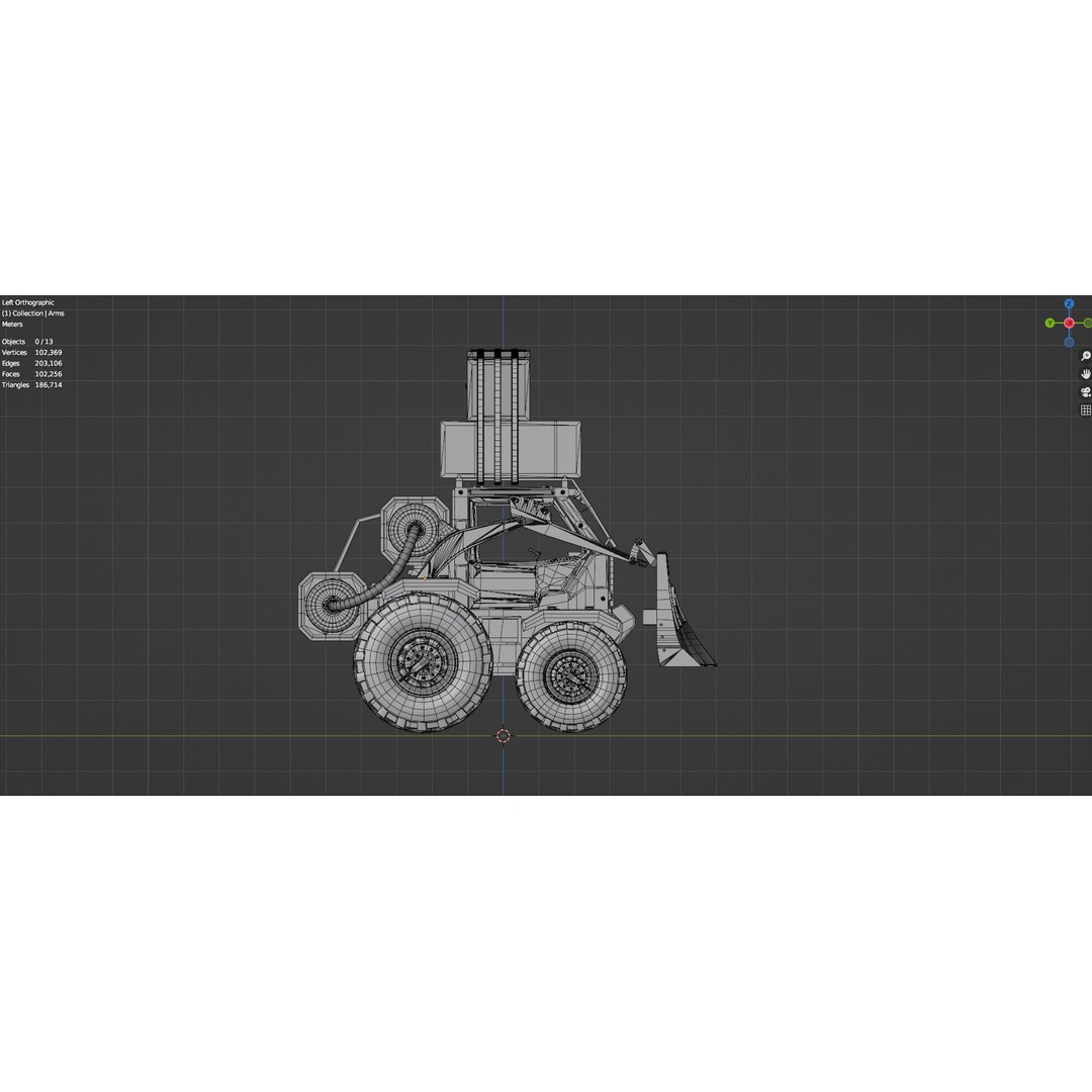 Industrial Dozer 3D Model – Low Poly Untextured Asset, FBX, OBJ - View 19