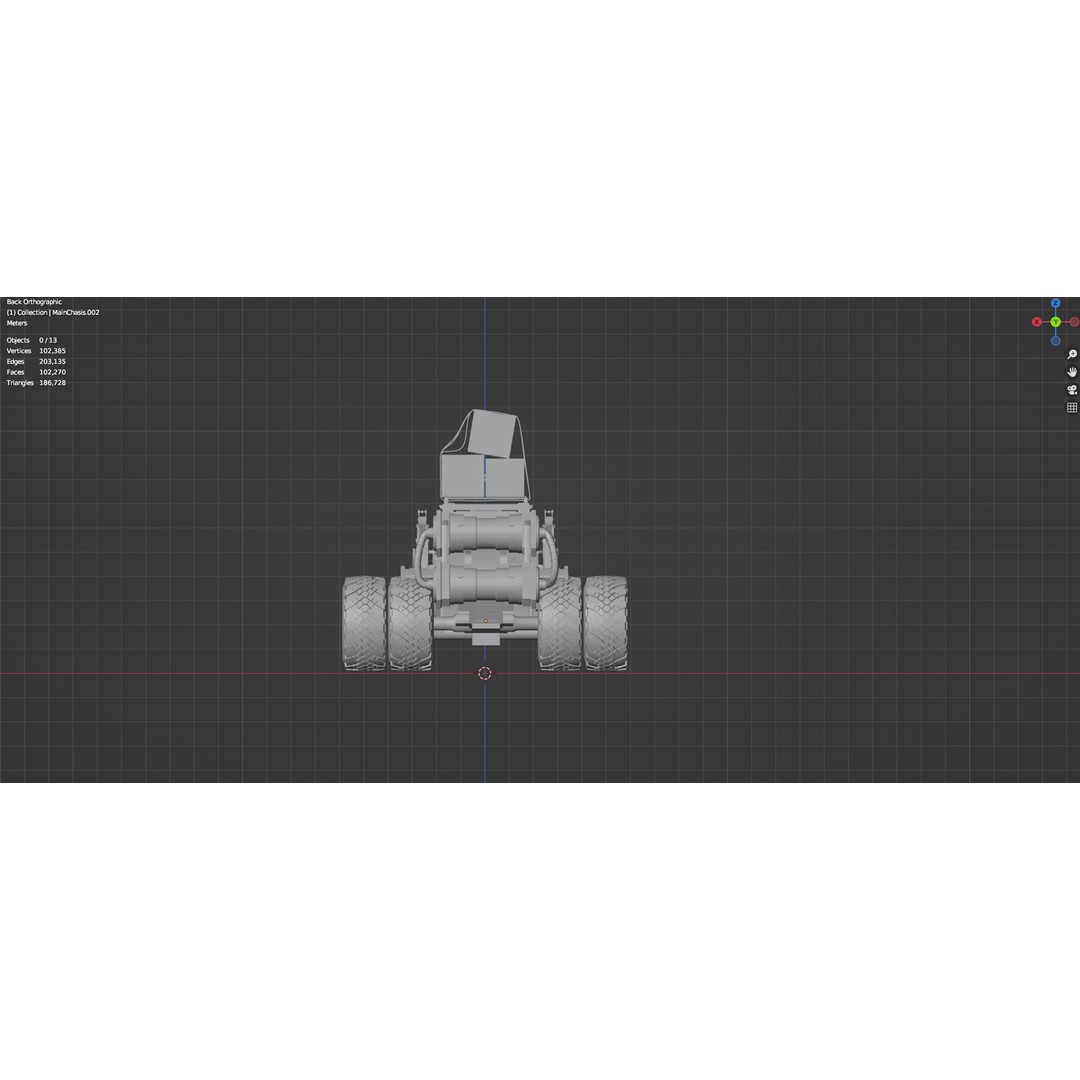 Industrial Dozer 3D Model – Low Poly Untextured Asset, FBX, OBJ - View 31