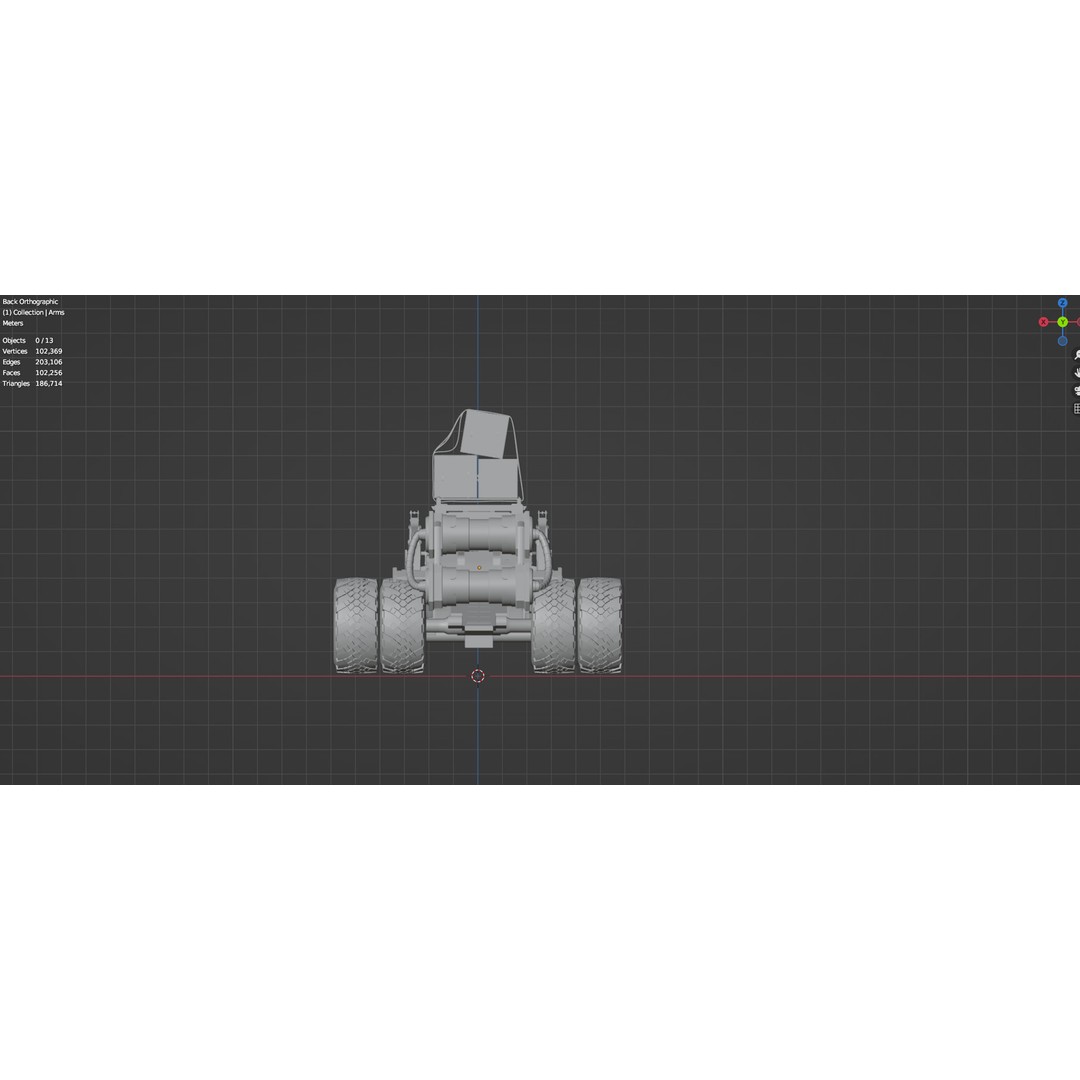 Industrial Dozer 3D Model – Low Poly Untextured Asset, FBX, OBJ - View 34