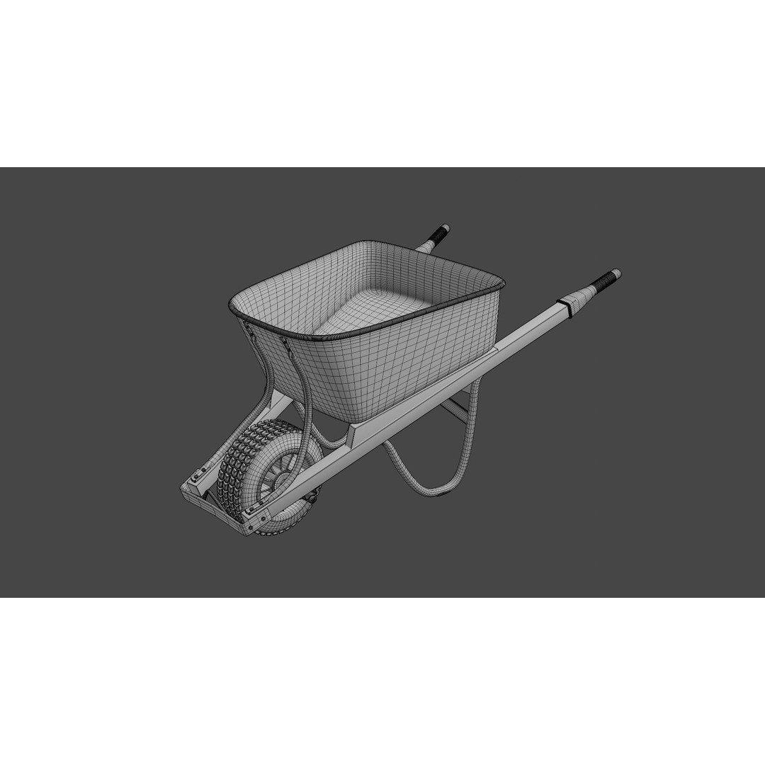 Wheelbarrow 3D Model – PBR Textured, Game-Ready Formats - View 13