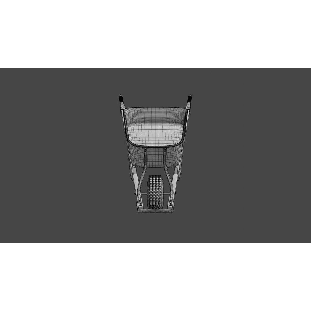Wheelbarrow 3D Model – PBR Textured, Game-Ready Formats - View 14