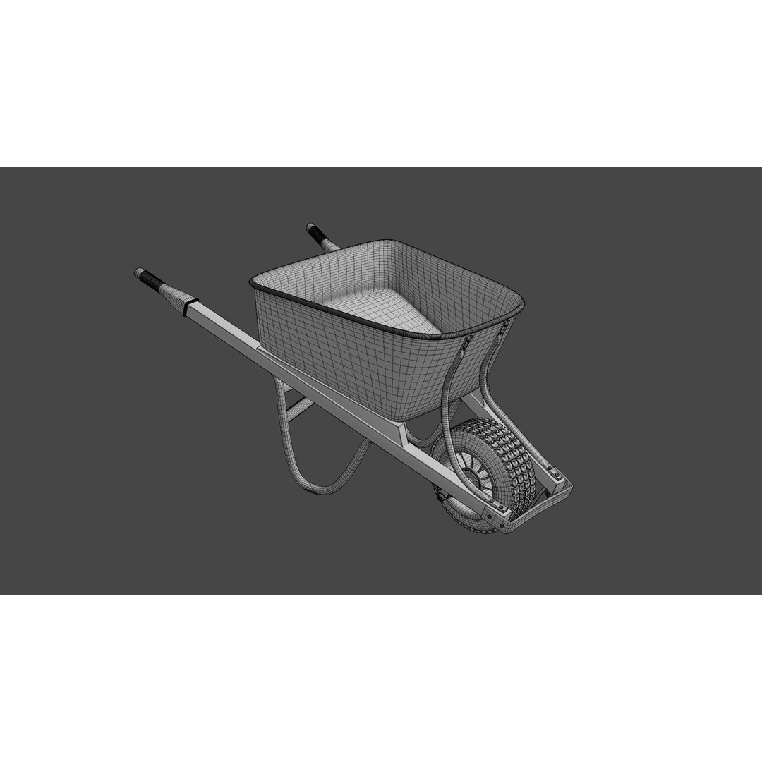 Wheelbarrow 3D Model – PBR Textured, Game-Ready Formats - View 15