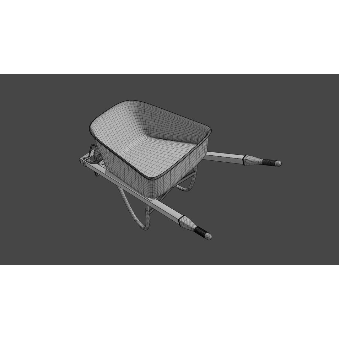 Wheelbarrow 3D Model – PBR Textured, Game-Ready Formats - View 22