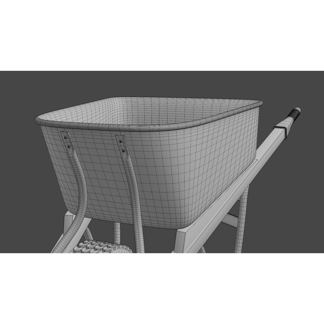 Wheelbarrow 3D Model – PBR Textured, Game-Ready Formats - View 23