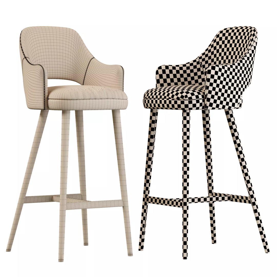 Costanza Barstool 3D Model – Modern Design with Comfort Features