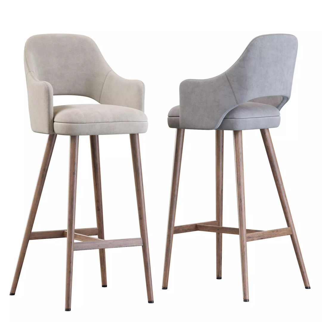 Costanza Barstool 3D Model – Modern Design with Comfort Features - View 2