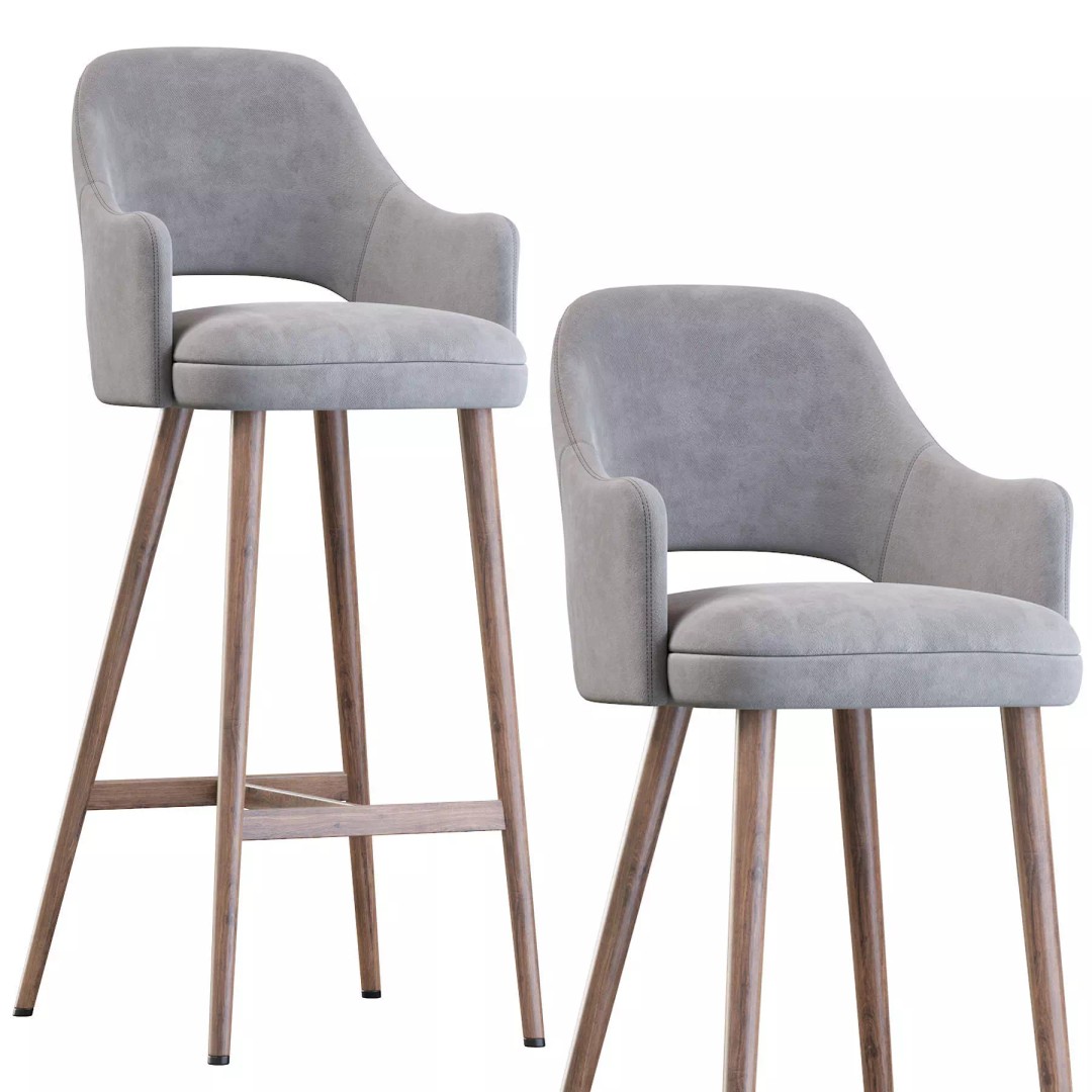 Costanza Barstool 3D Model – Modern Design with Comfort Features - View 5