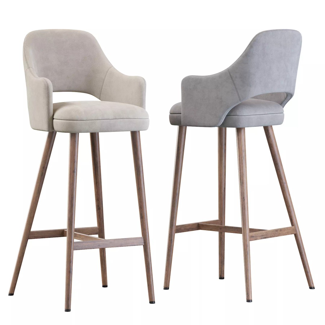 Costanza Barstool 3D Model – Modern Design with Comfort Features - View 7