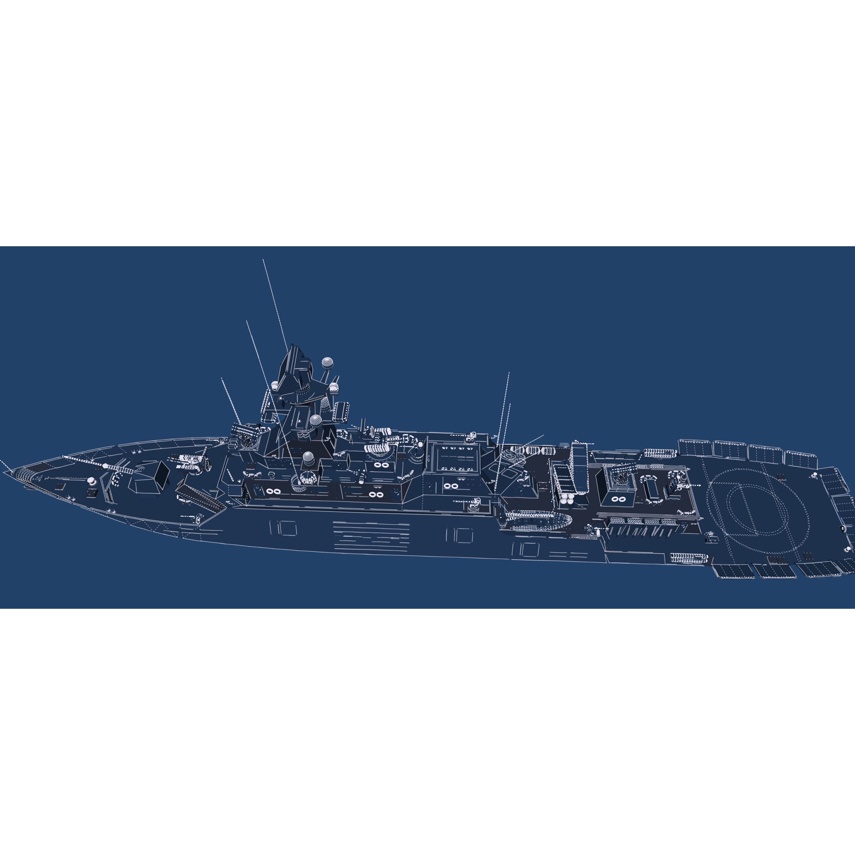 Multirole Combat Corvette - Game-Ready 3D Model