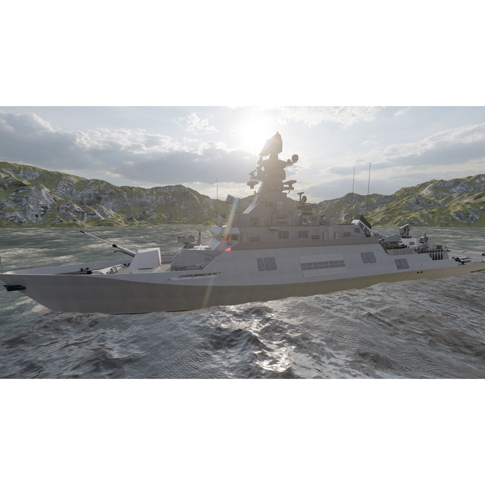 Multirole Combat Corvette - Game-Ready 3D Model - View 10