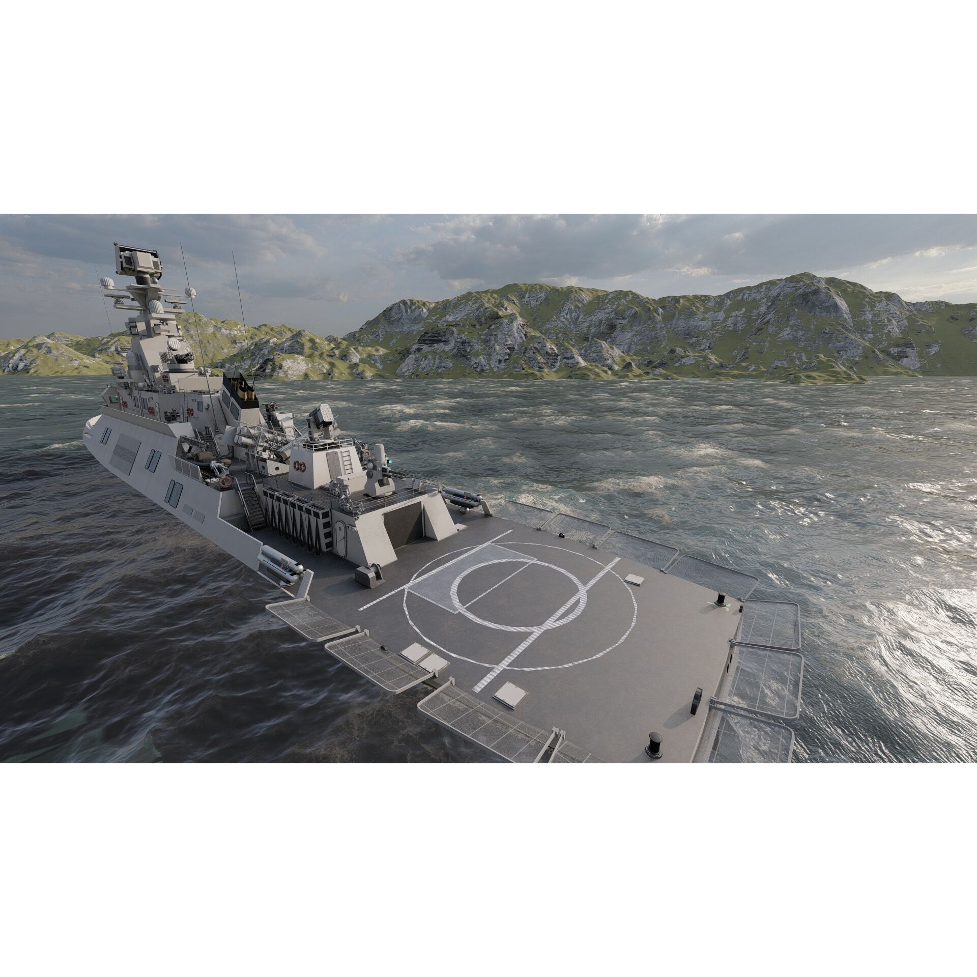 Multirole Combat Corvette - Game-Ready 3D Model - View 12