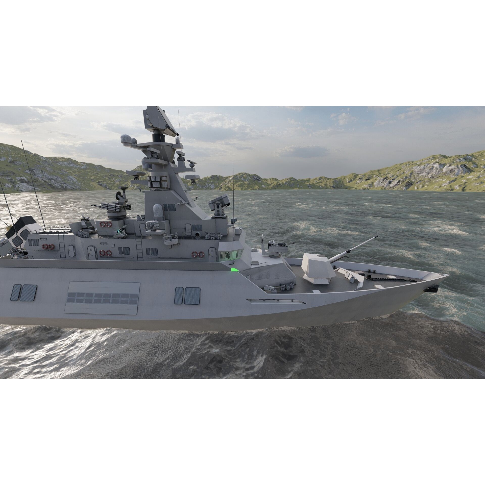 Multirole Combat Corvette - Game-Ready 3D Model - View 15