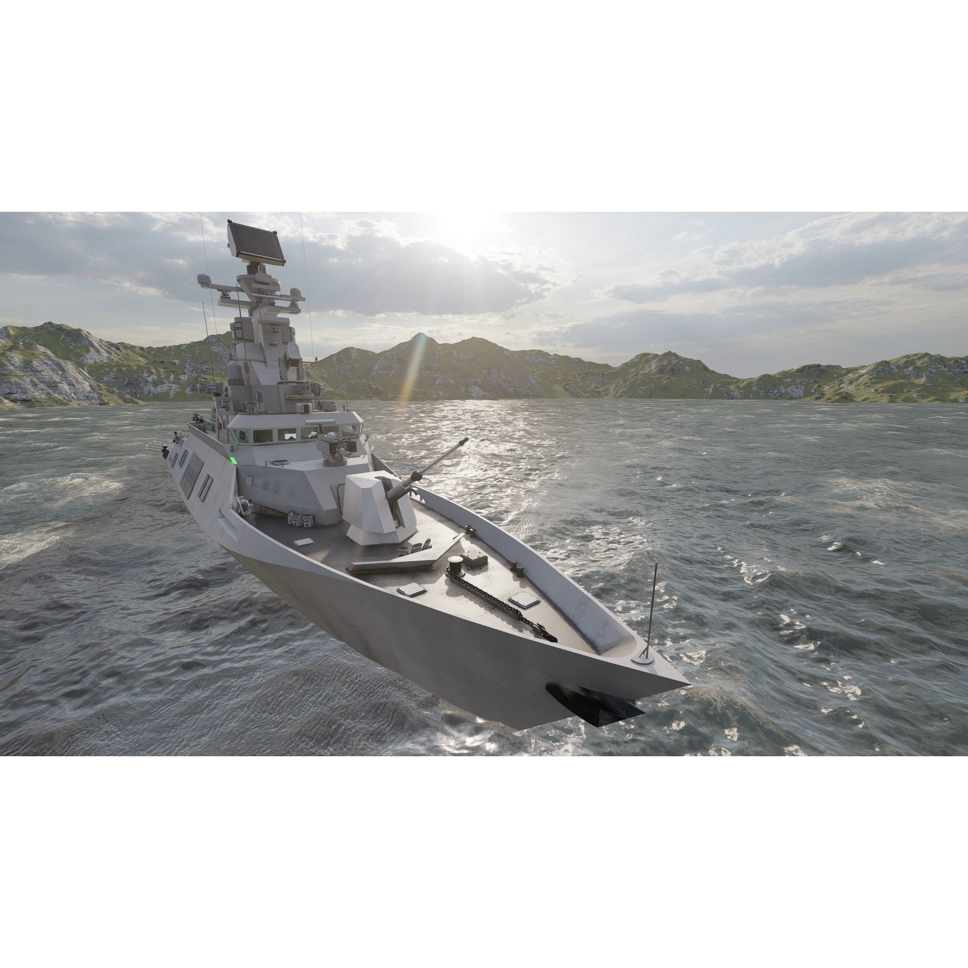 Multirole Combat Corvette - Game-Ready 3D Model - View 16