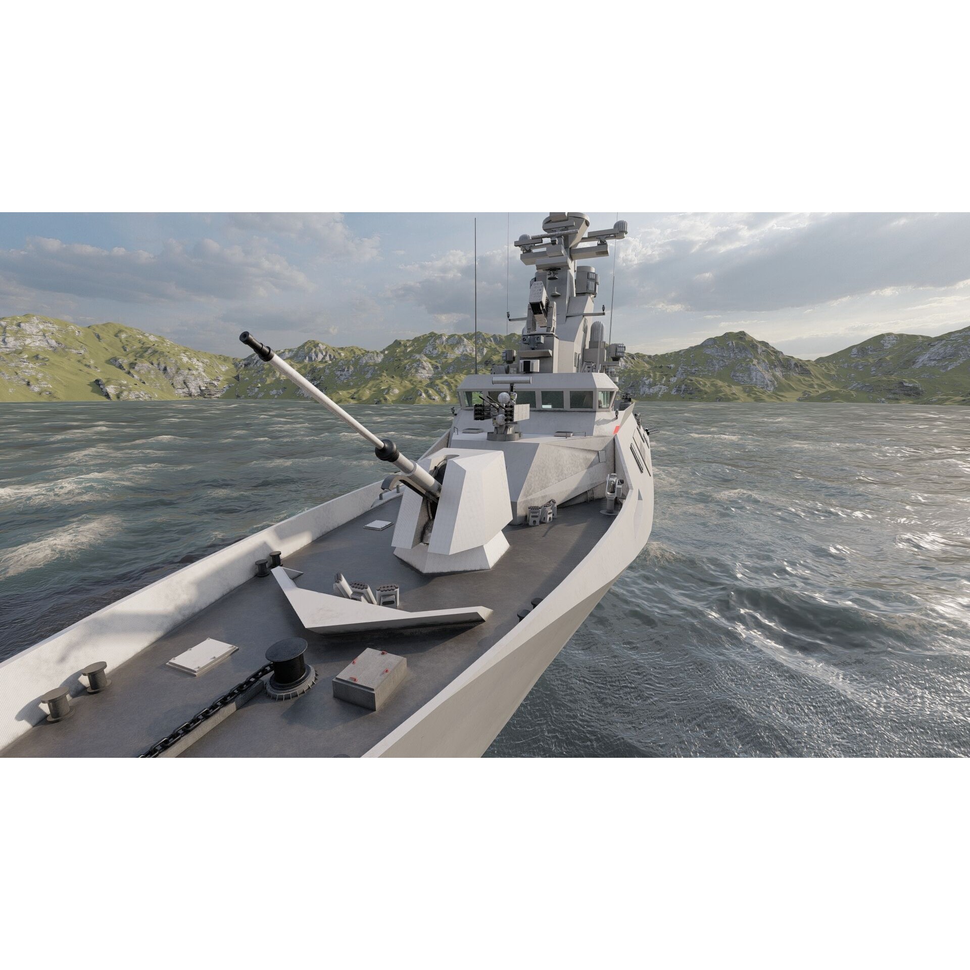 Multirole Combat Corvette - Game-Ready 3D Model - View 17