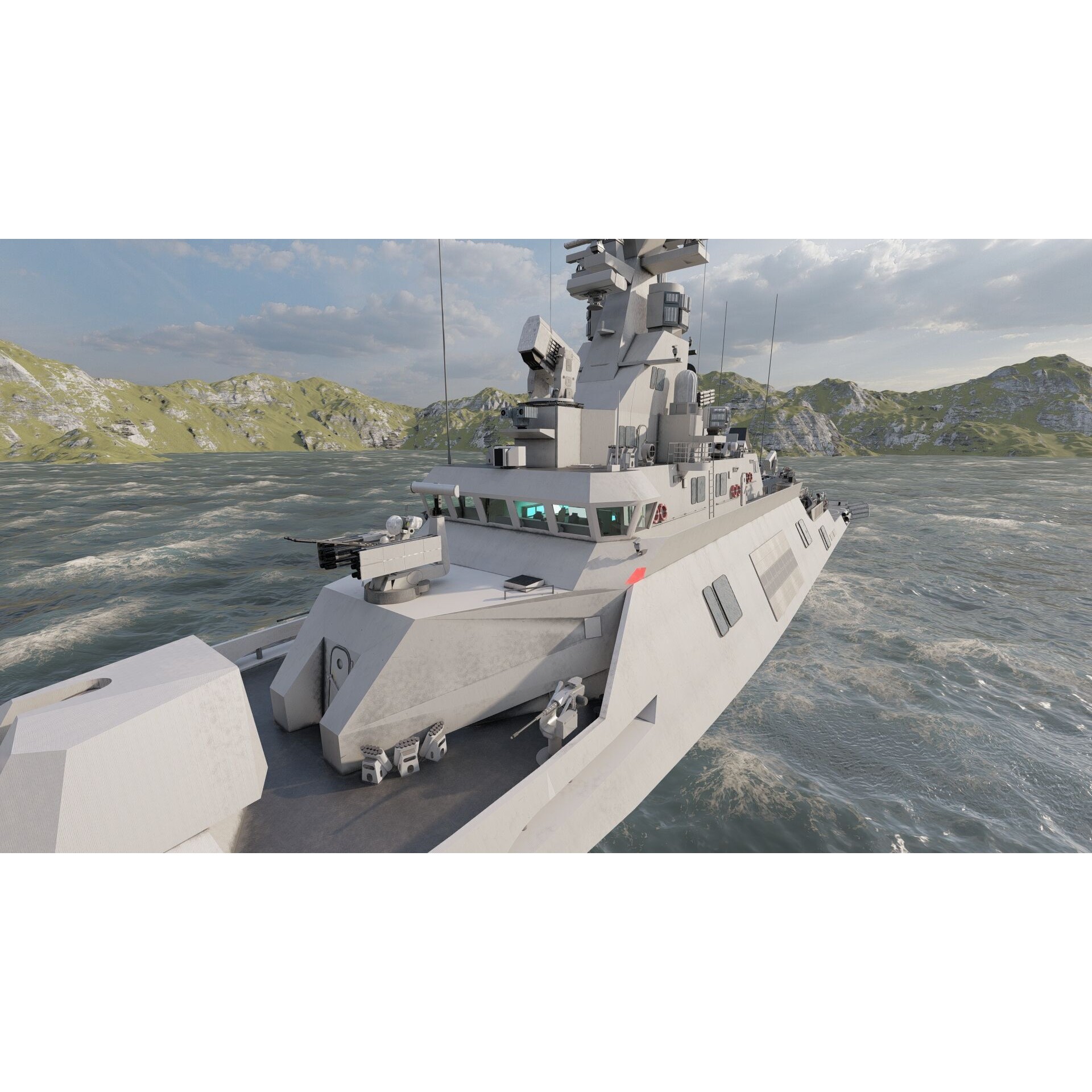 Multirole Combat Corvette - Game-Ready 3D Model - View 18