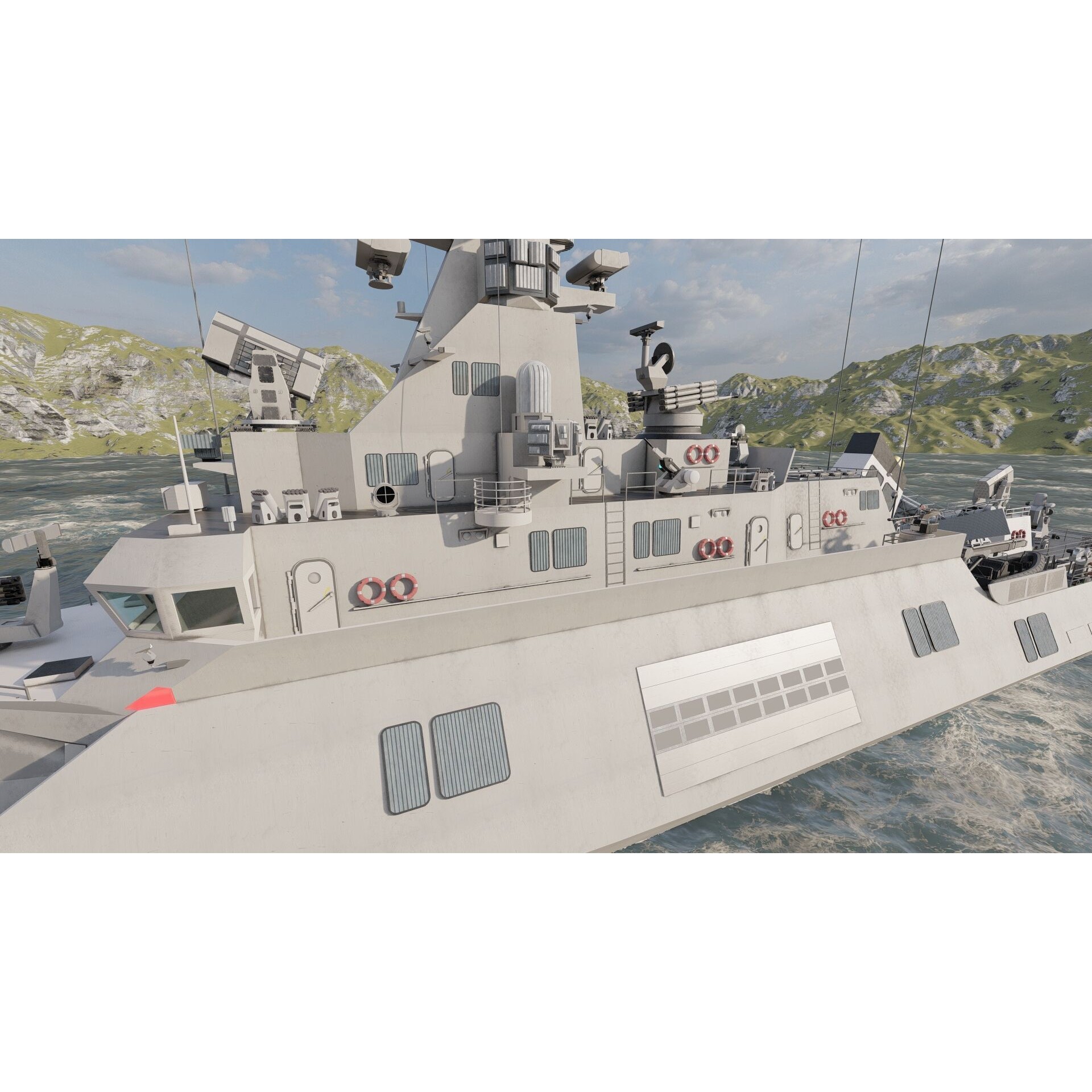 Multirole Combat Corvette - Game-Ready 3D Model - View 19