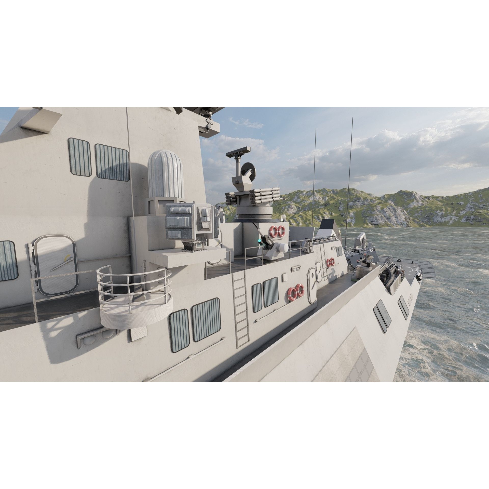 Multirole Combat Corvette - Game-Ready 3D Model - View 22