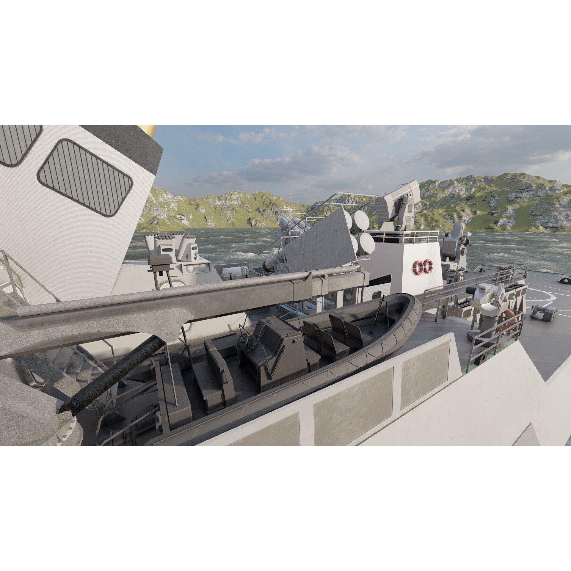 Multirole Combat Corvette - Game-Ready 3D Model - View 23