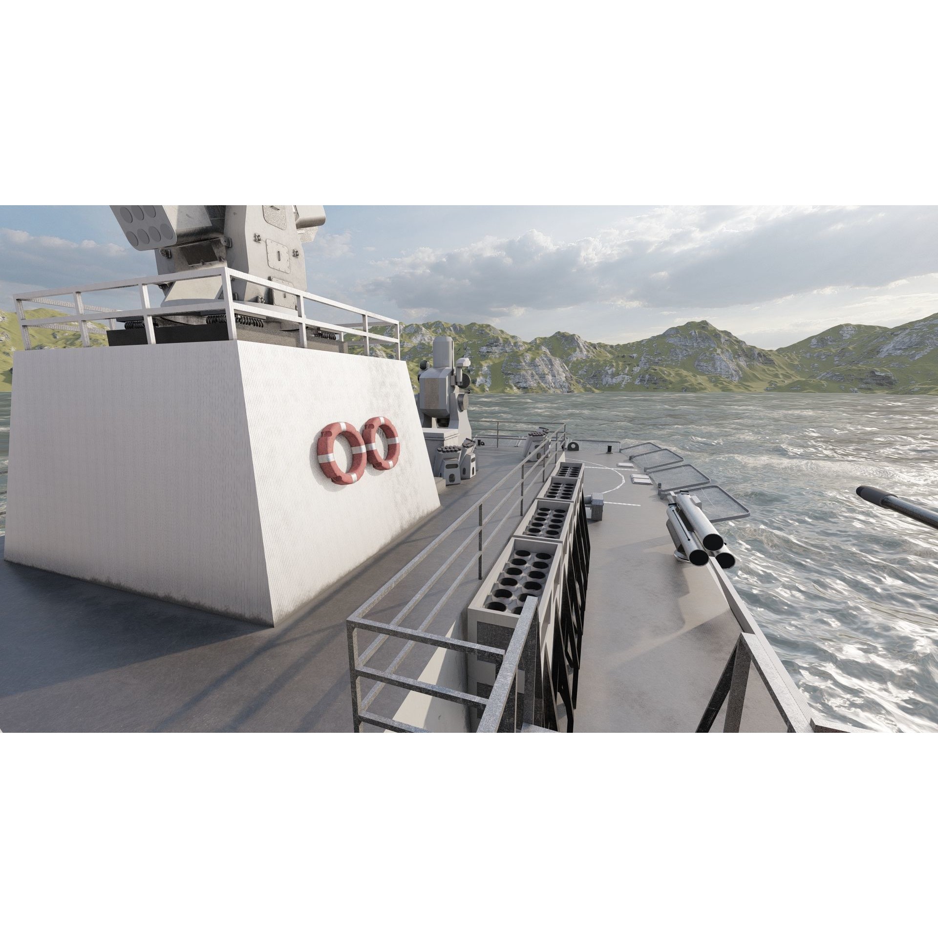 Multirole Combat Corvette - Game-Ready 3D Model - View 25