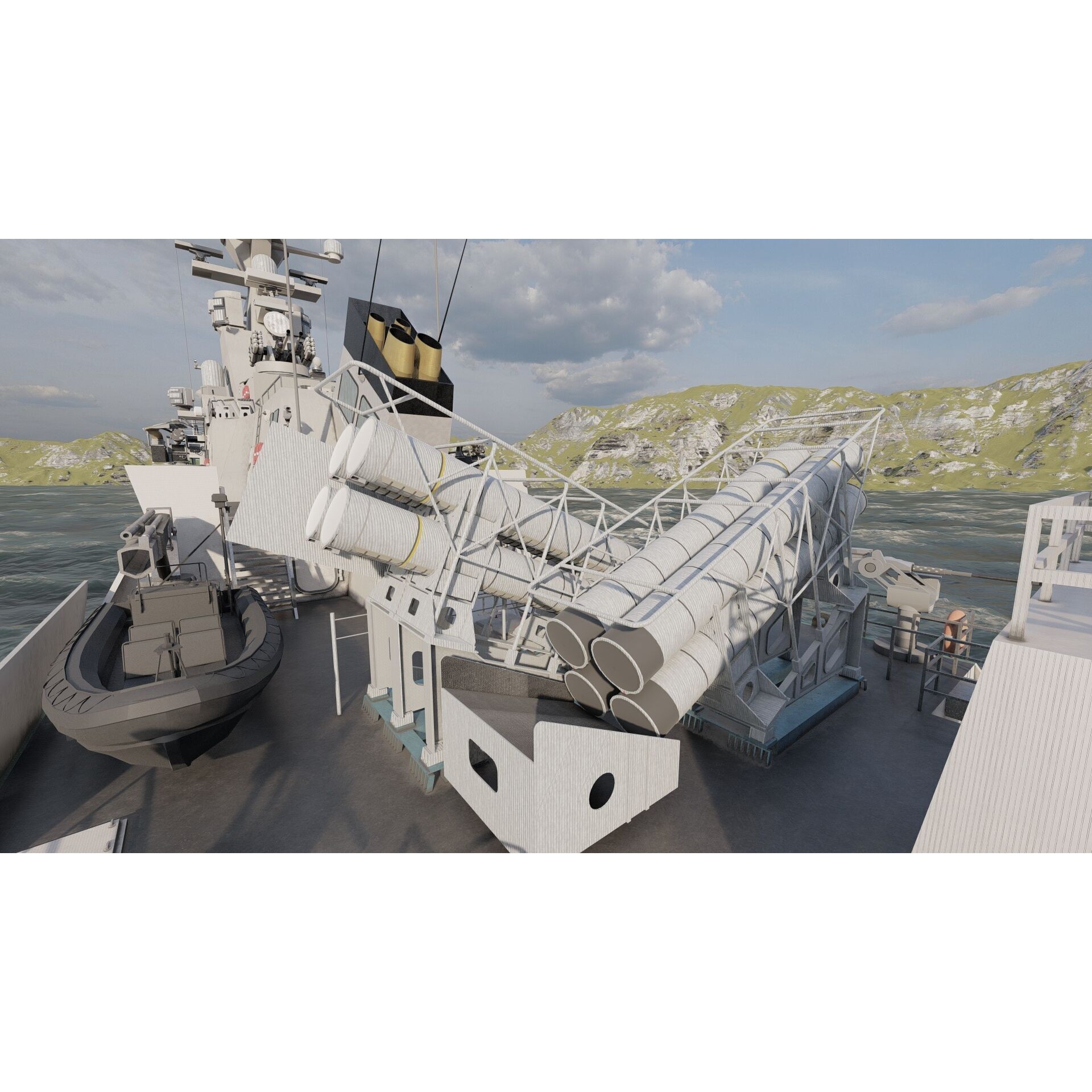 Multirole Combat Corvette - Game-Ready 3D Model - View 26