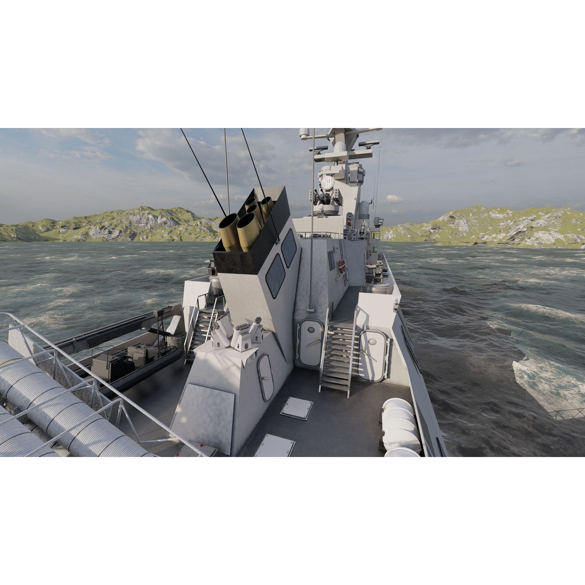 Multirole Combat Corvette - Game-Ready 3D Model - View 27