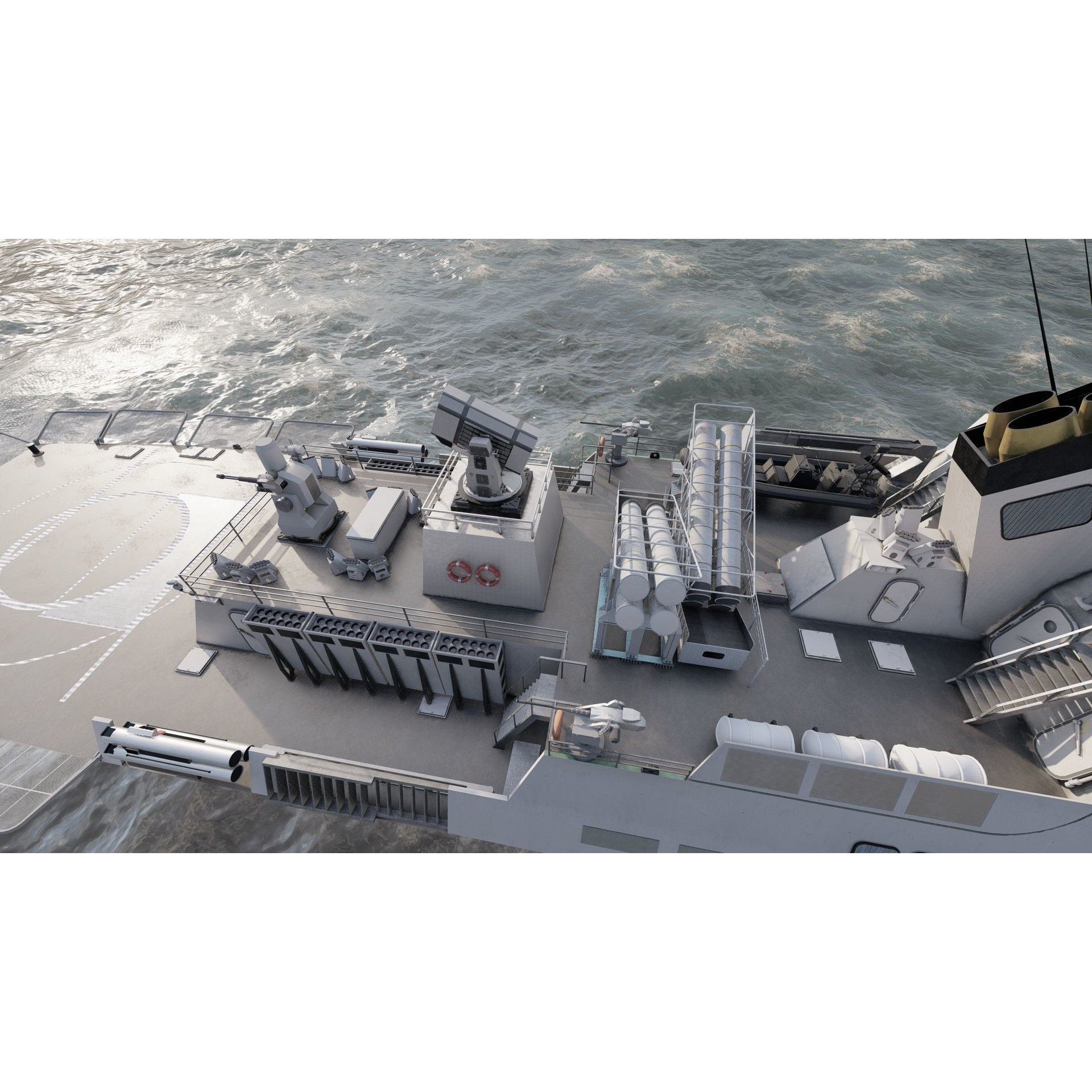 Multirole Combat Corvette - Game-Ready 3D Model - View 28