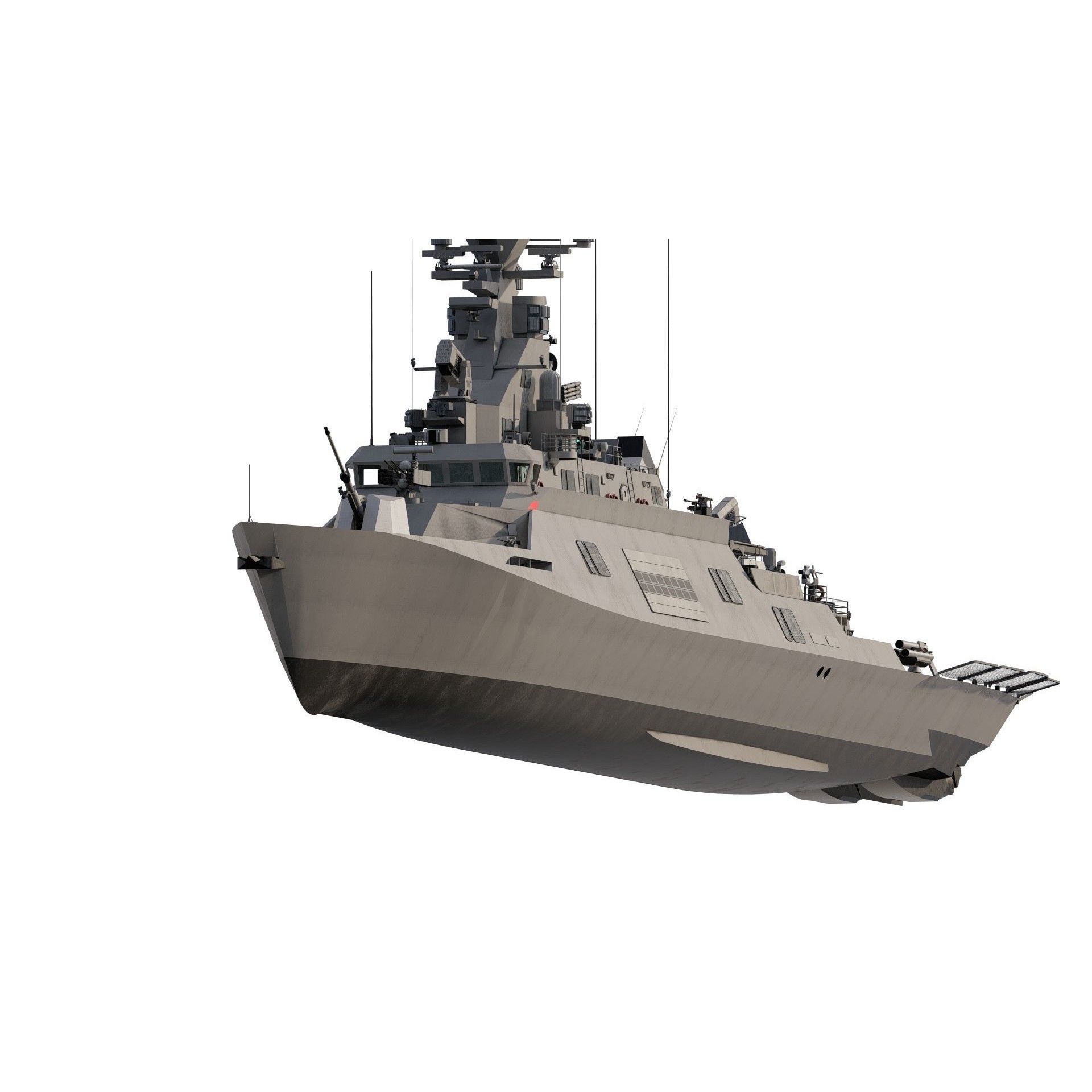 Multirole Combat Corvette - Game-Ready 3D Model - View 3