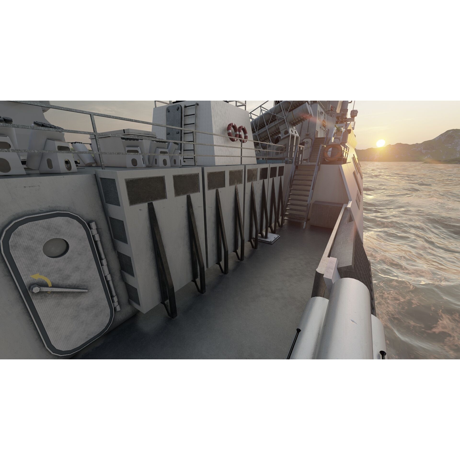 Multirole Combat Corvette - Game-Ready 3D Model - View 30