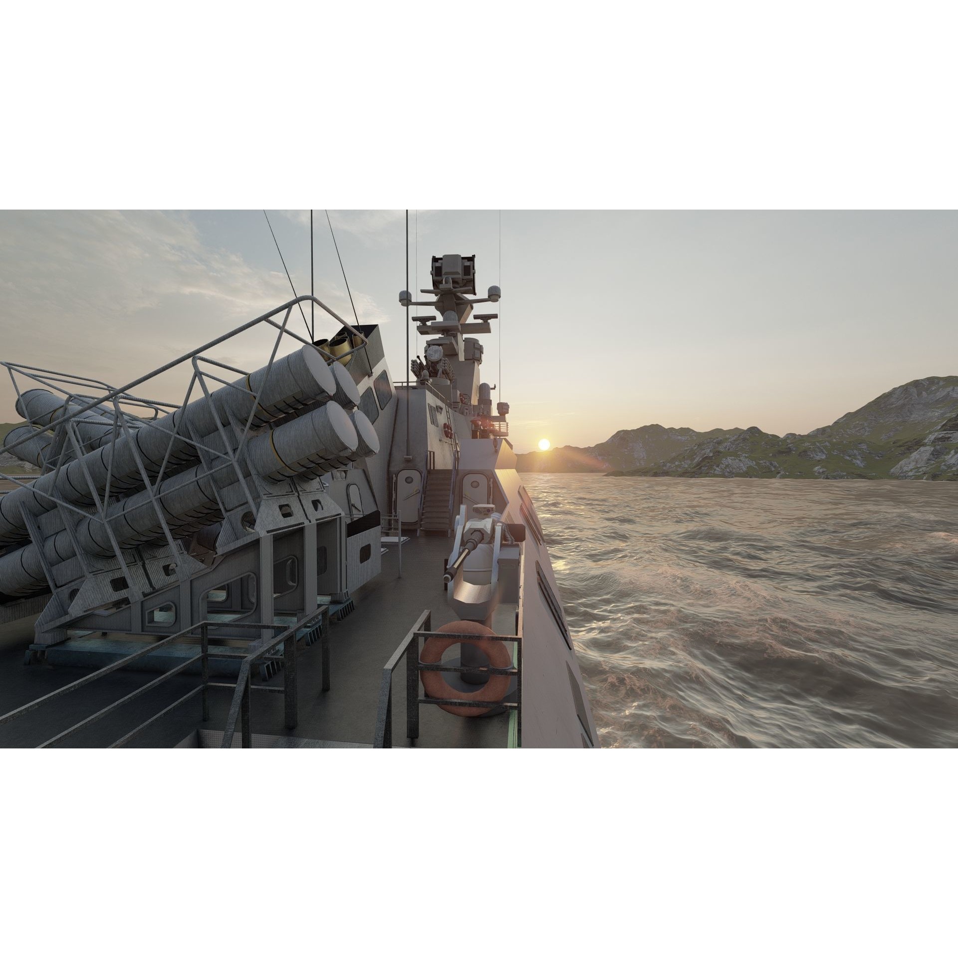 Multirole Combat Corvette - Game-Ready 3D Model - View 31