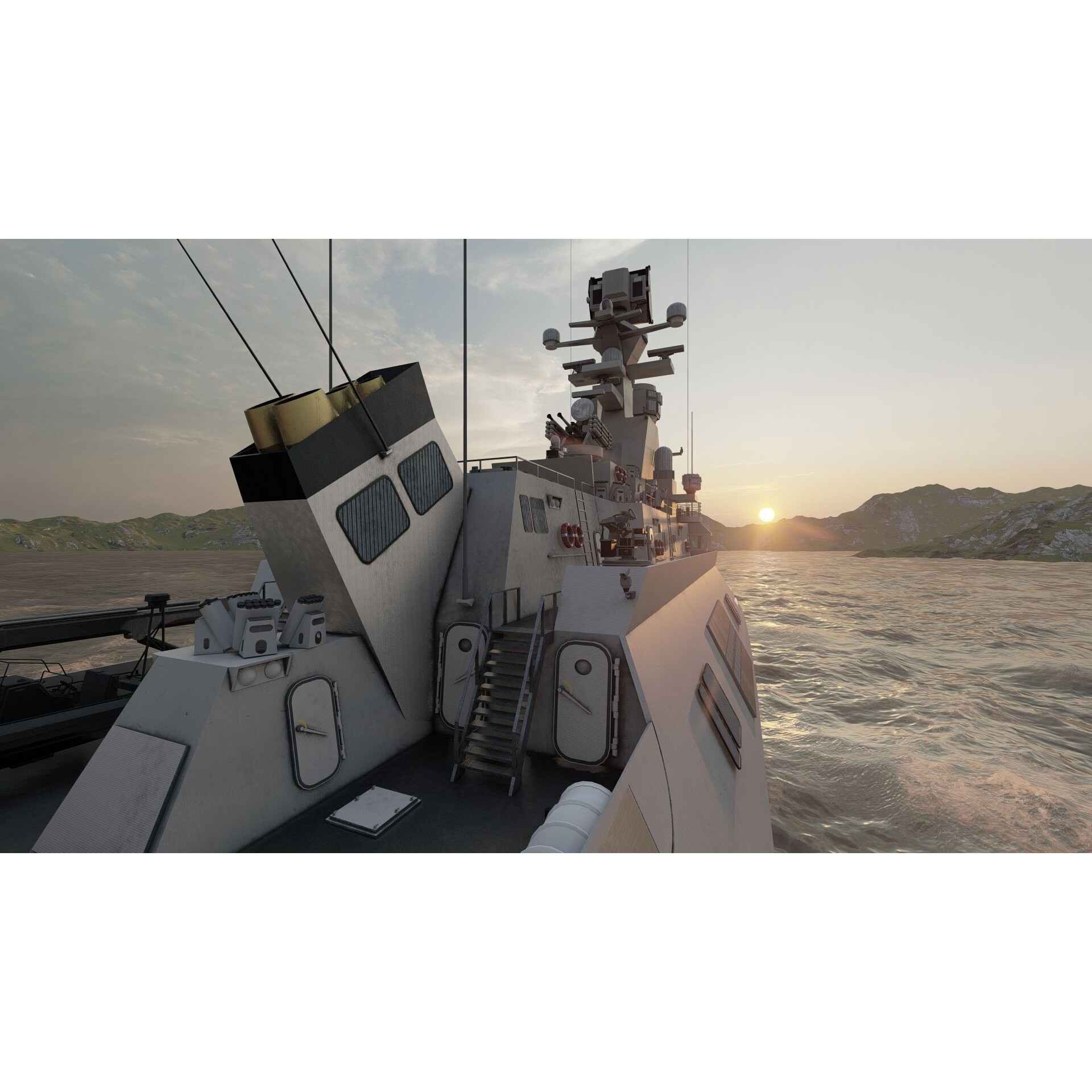 Multirole Combat Corvette - Game-Ready 3D Model - View 32