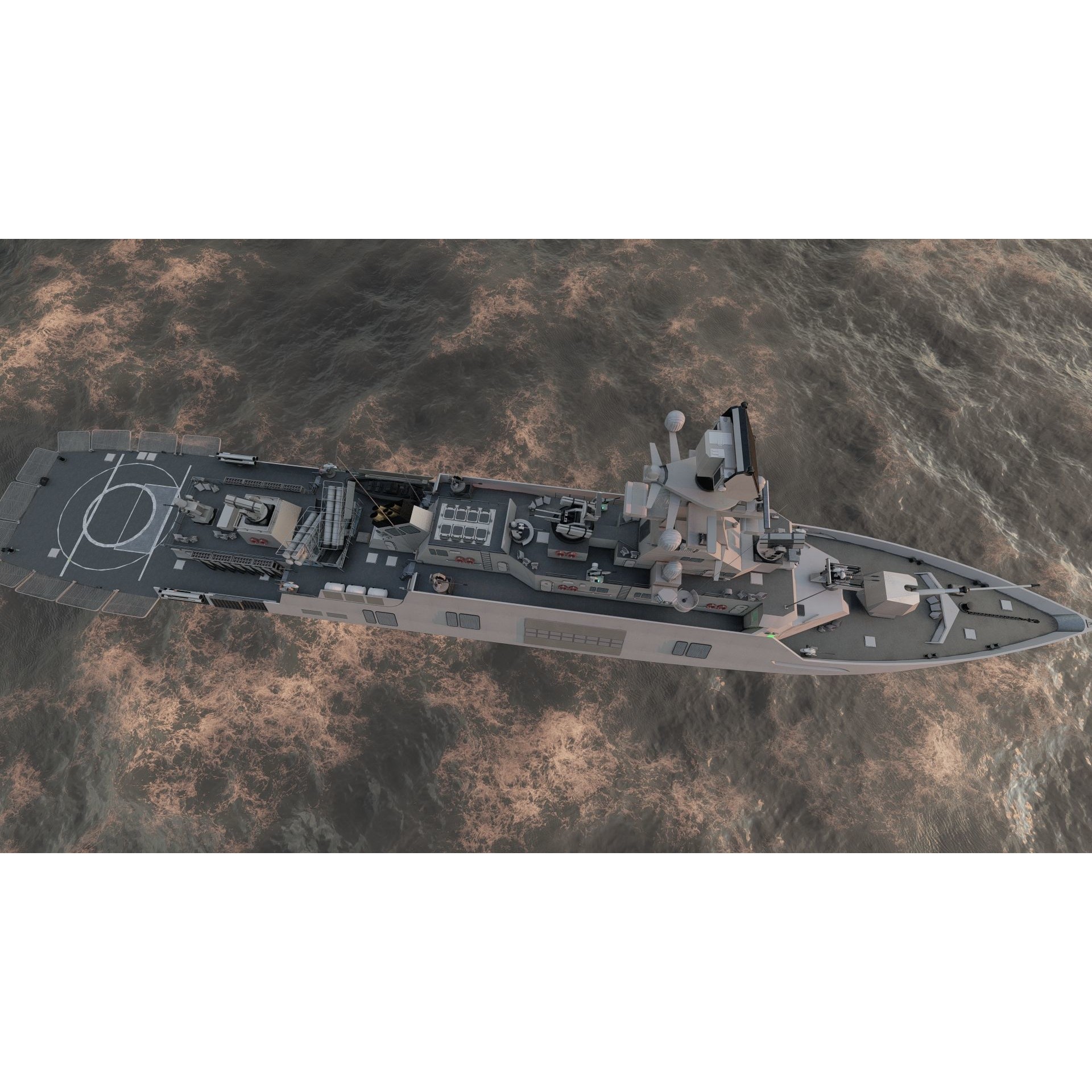 Multirole Combat Corvette - Game-Ready 3D Model - View 34