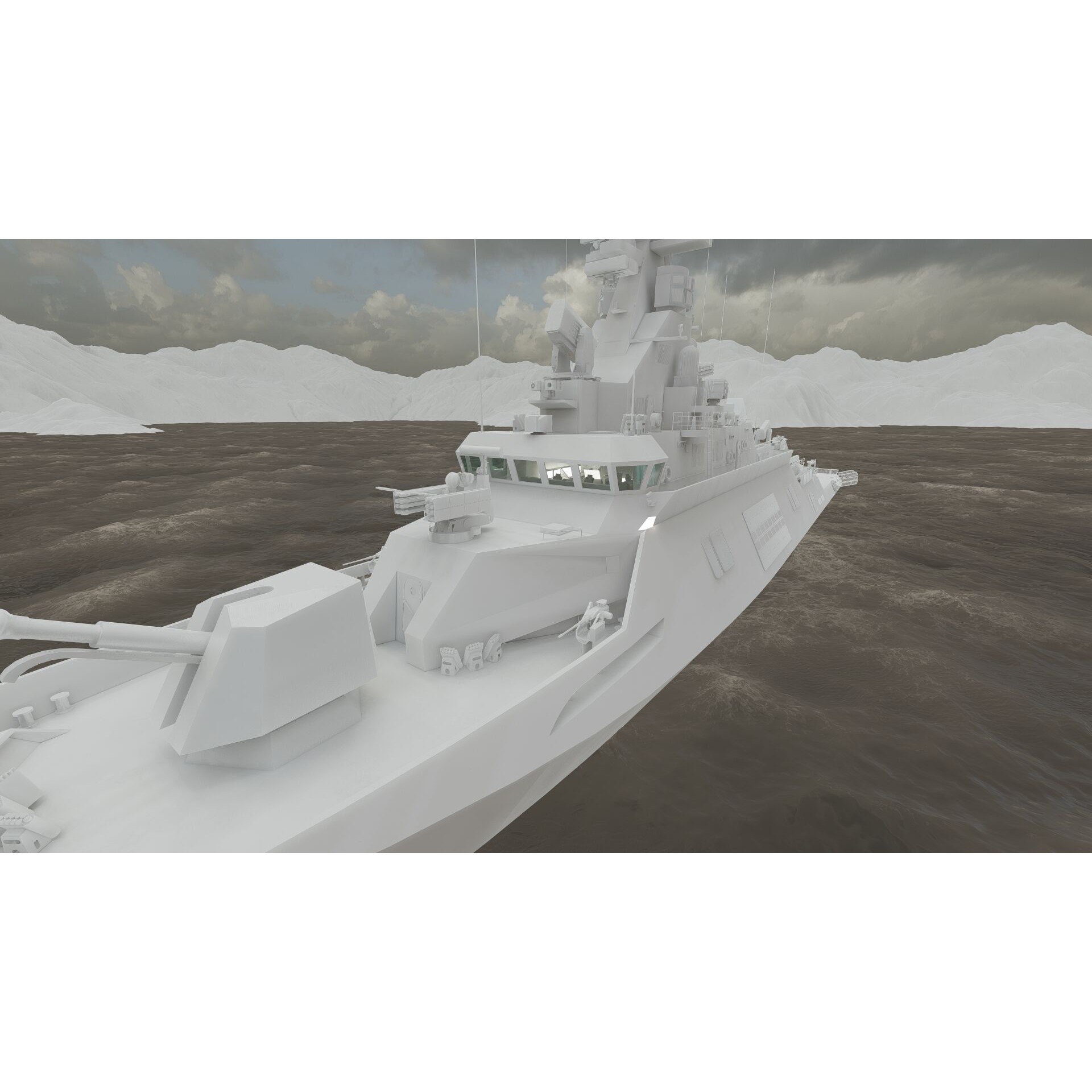Multirole Combat Corvette - Game-Ready 3D Model - View 36