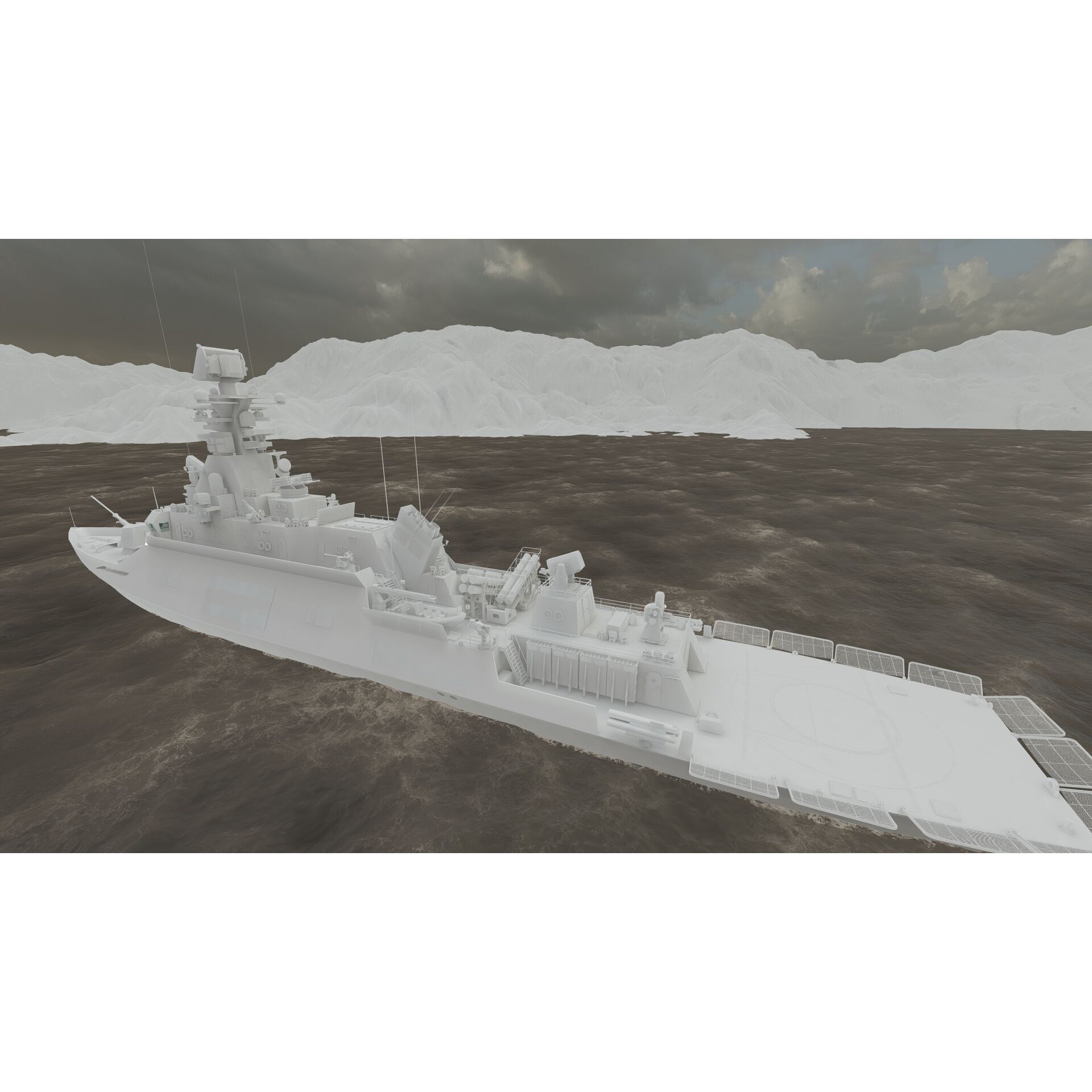 Multirole Combat Corvette - Game-Ready 3D Model - View 38