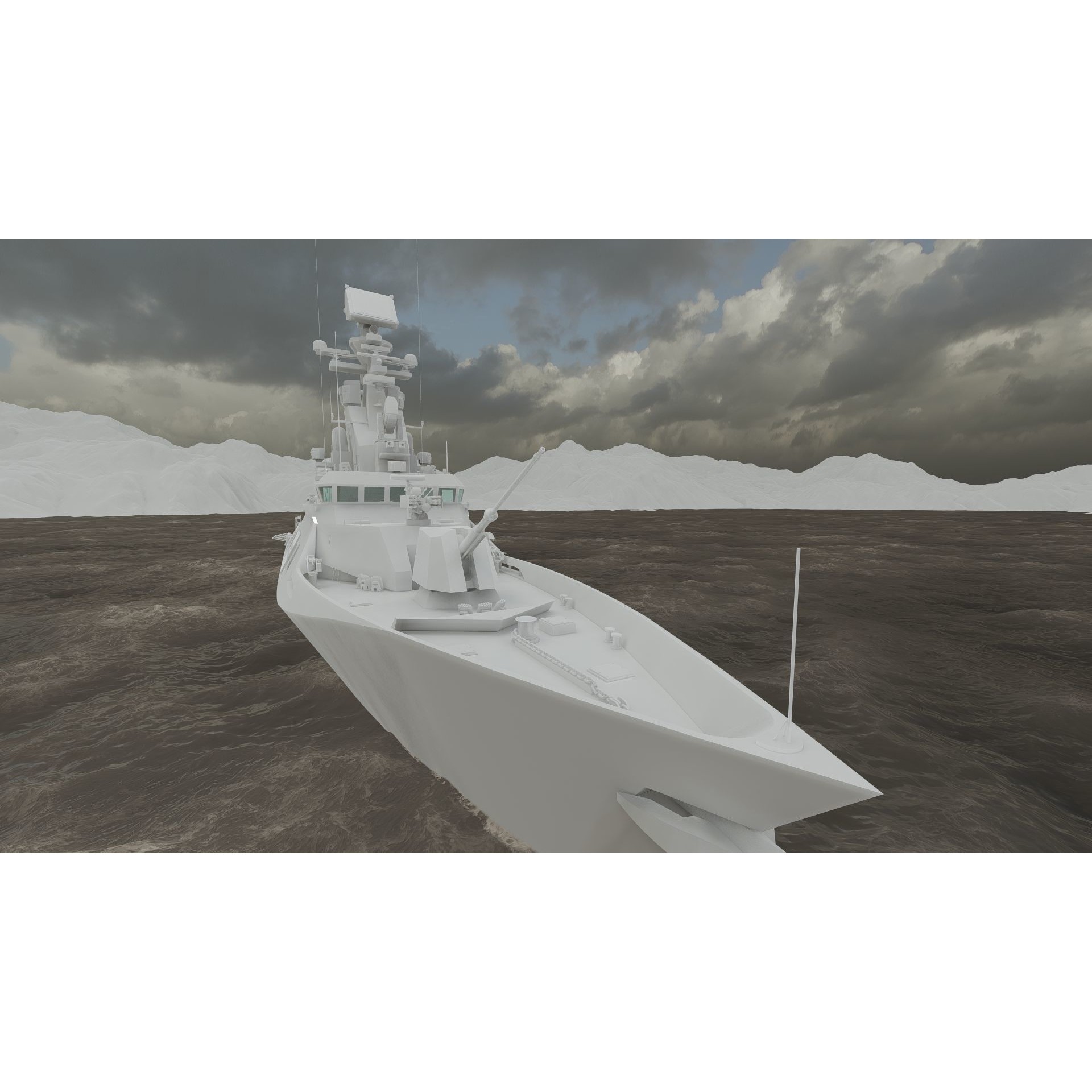Multirole Combat Corvette - Game-Ready 3D Model - View 40