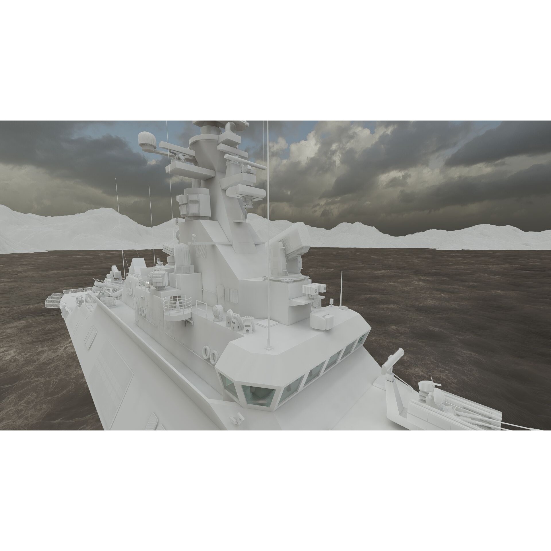 Multirole Combat Corvette - Game-Ready 3D Model - View 42