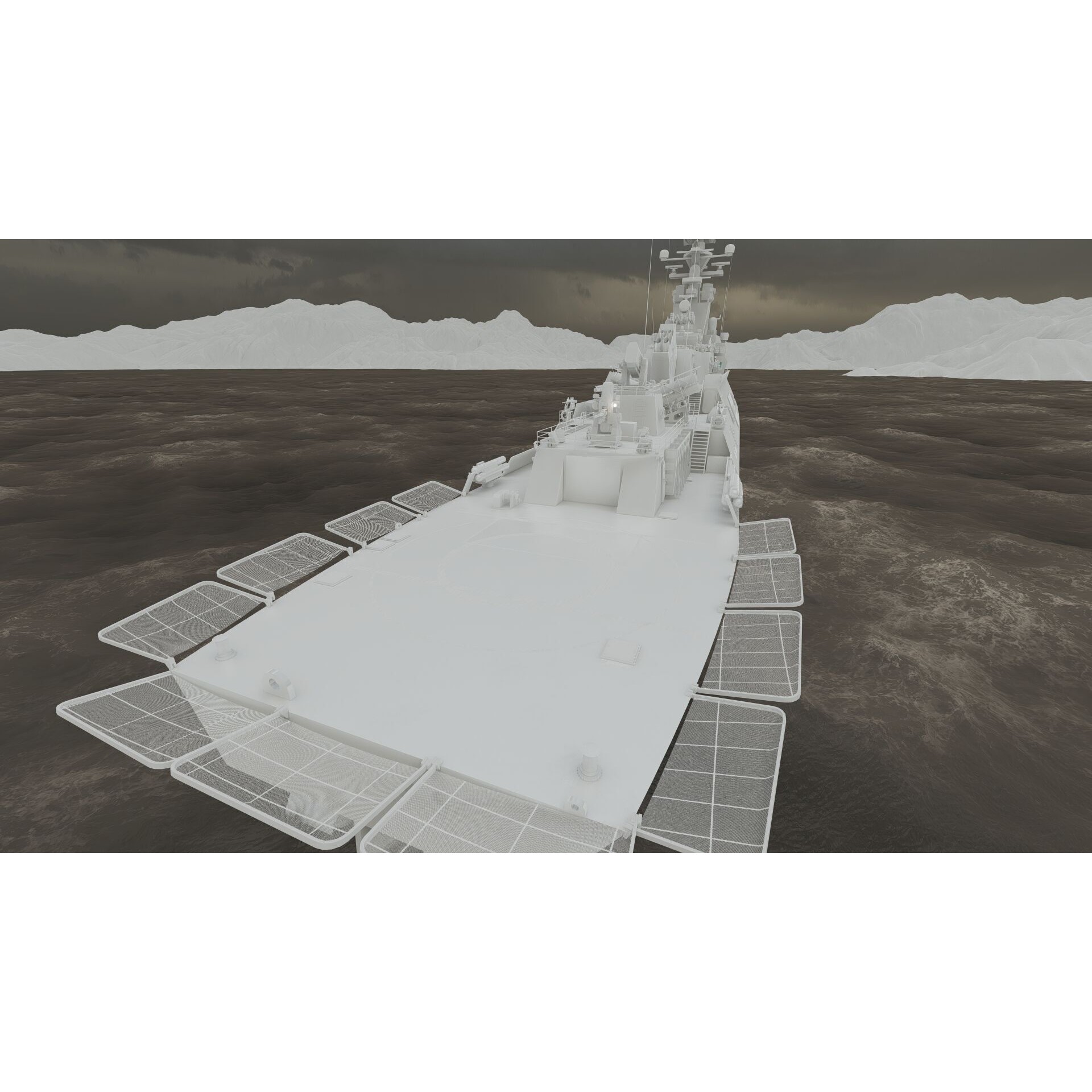 Multirole Combat Corvette - Game-Ready 3D Model - View 44