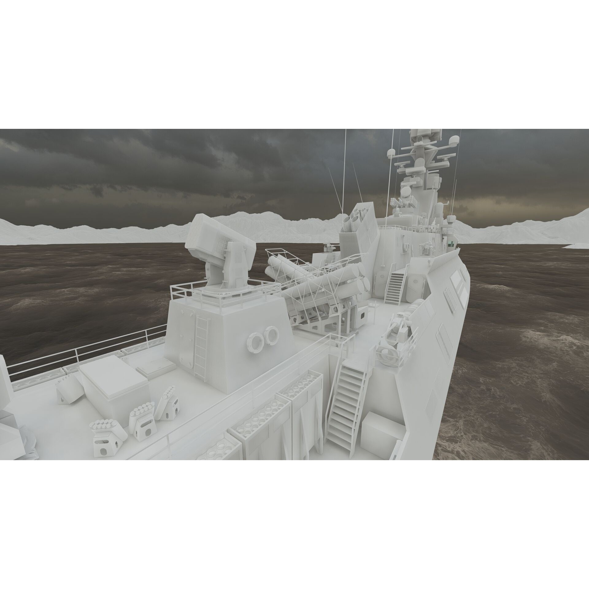 Multirole Combat Corvette - Game-Ready 3D Model - View 45