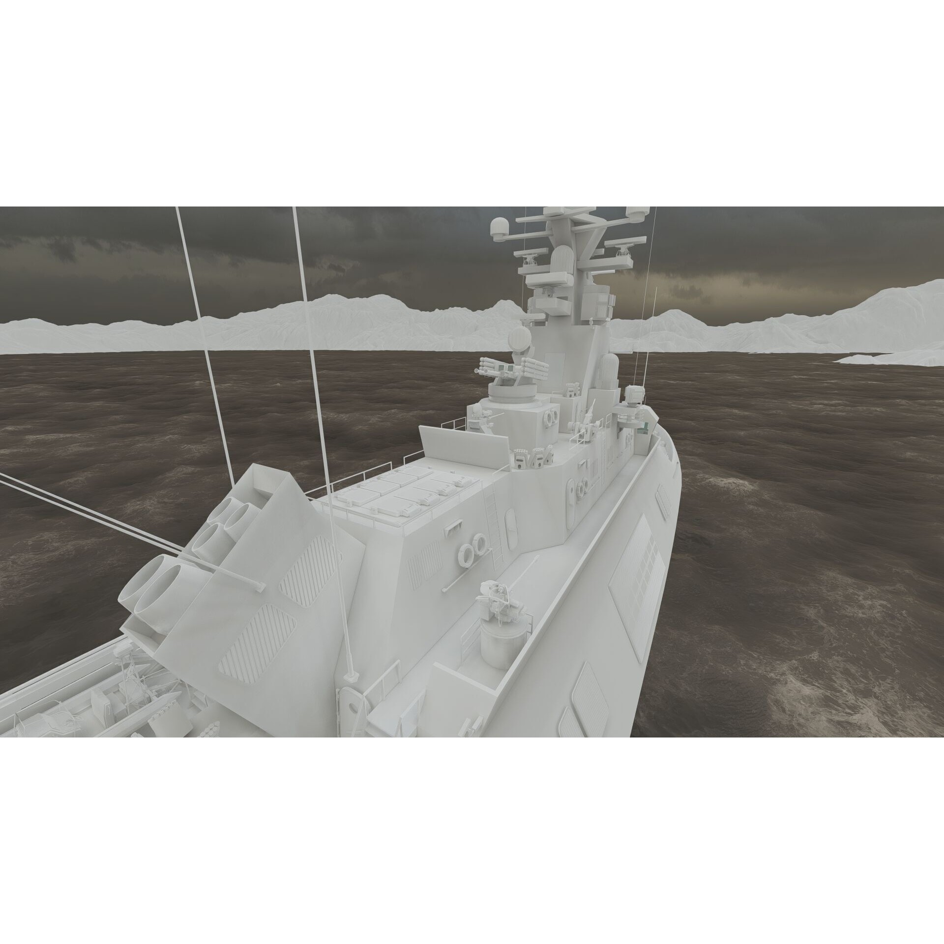 Multirole Combat Corvette - Game-Ready 3D Model - View 46