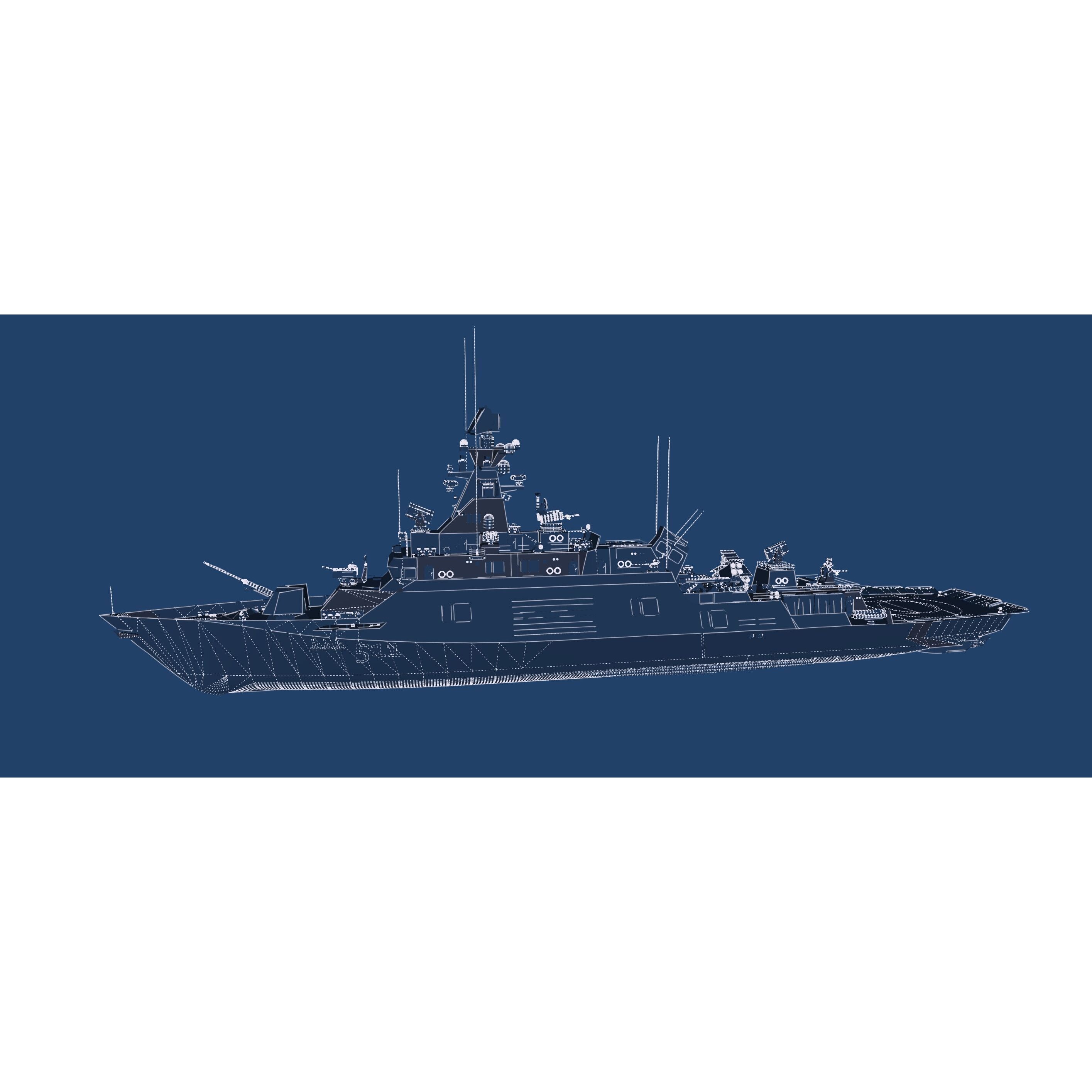 Multirole Combat Corvette - Game-Ready 3D Model - View 47