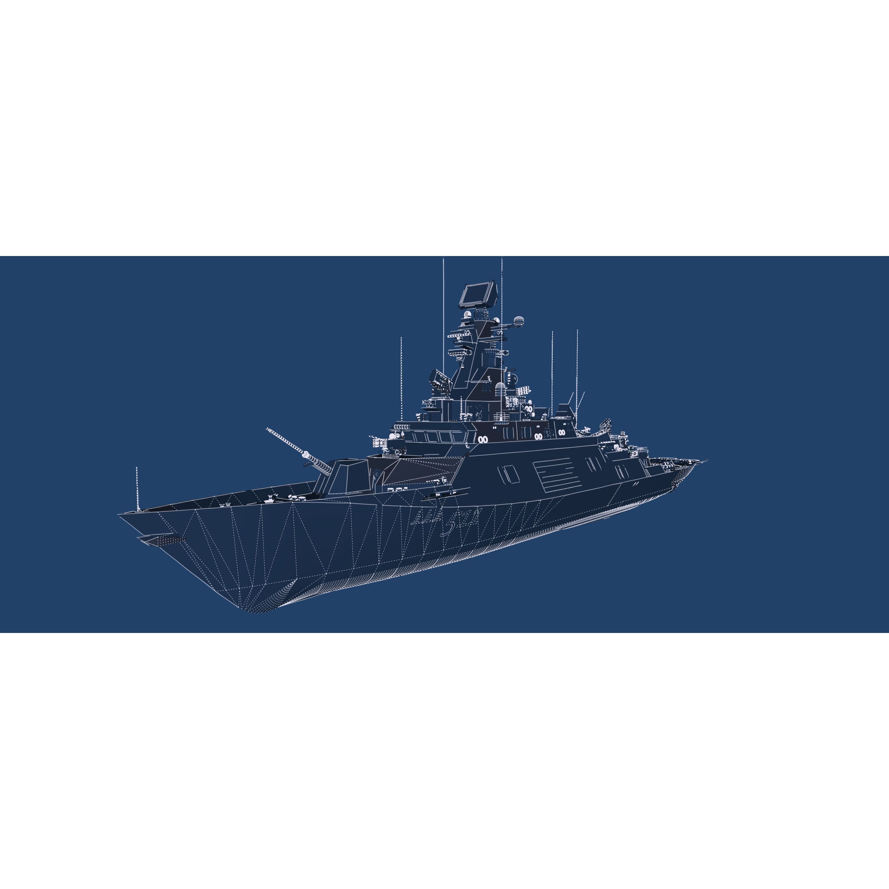 Multirole Combat Corvette - Game-Ready 3D Model - View 48