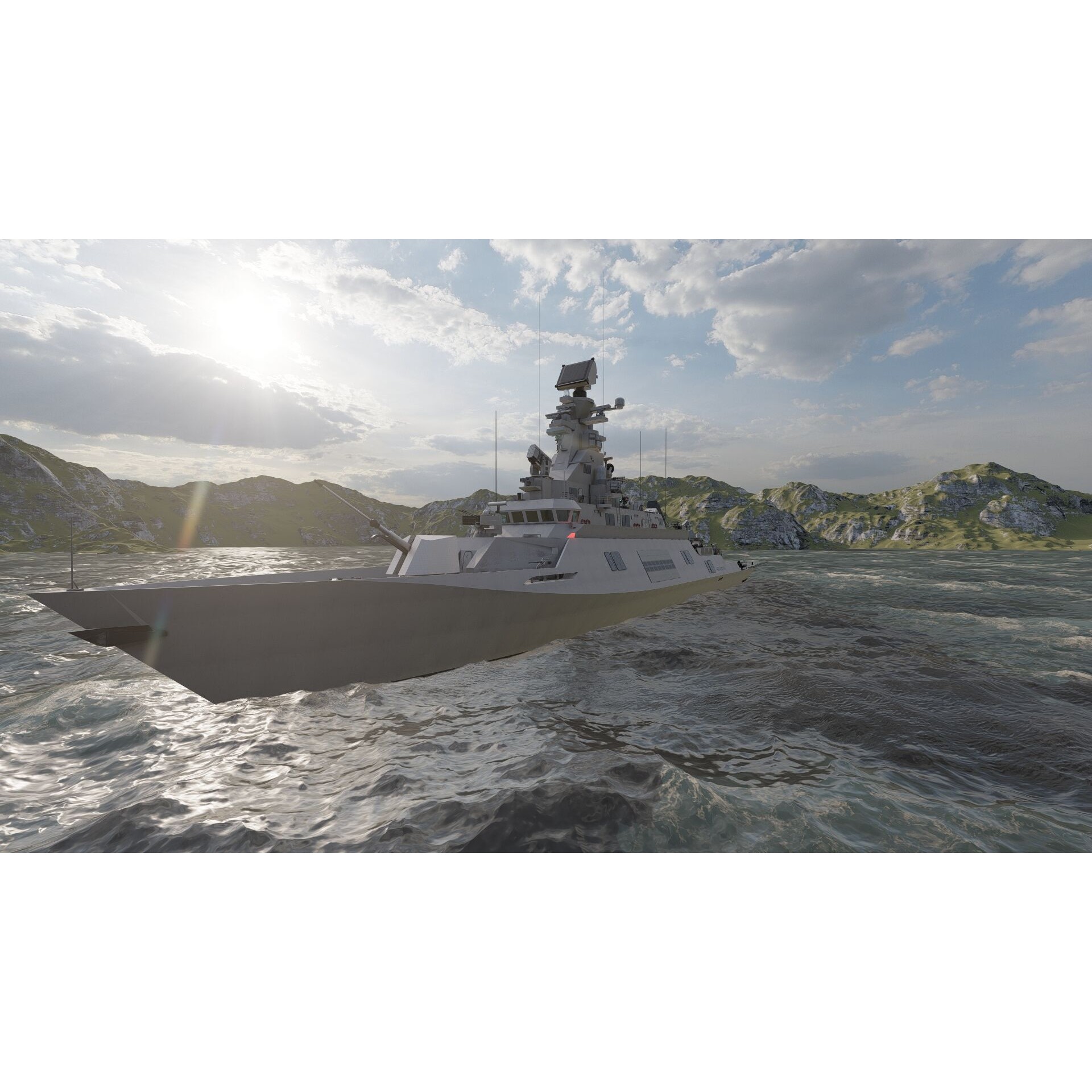 Multirole Combat Corvette - Game-Ready 3D Model - View 9