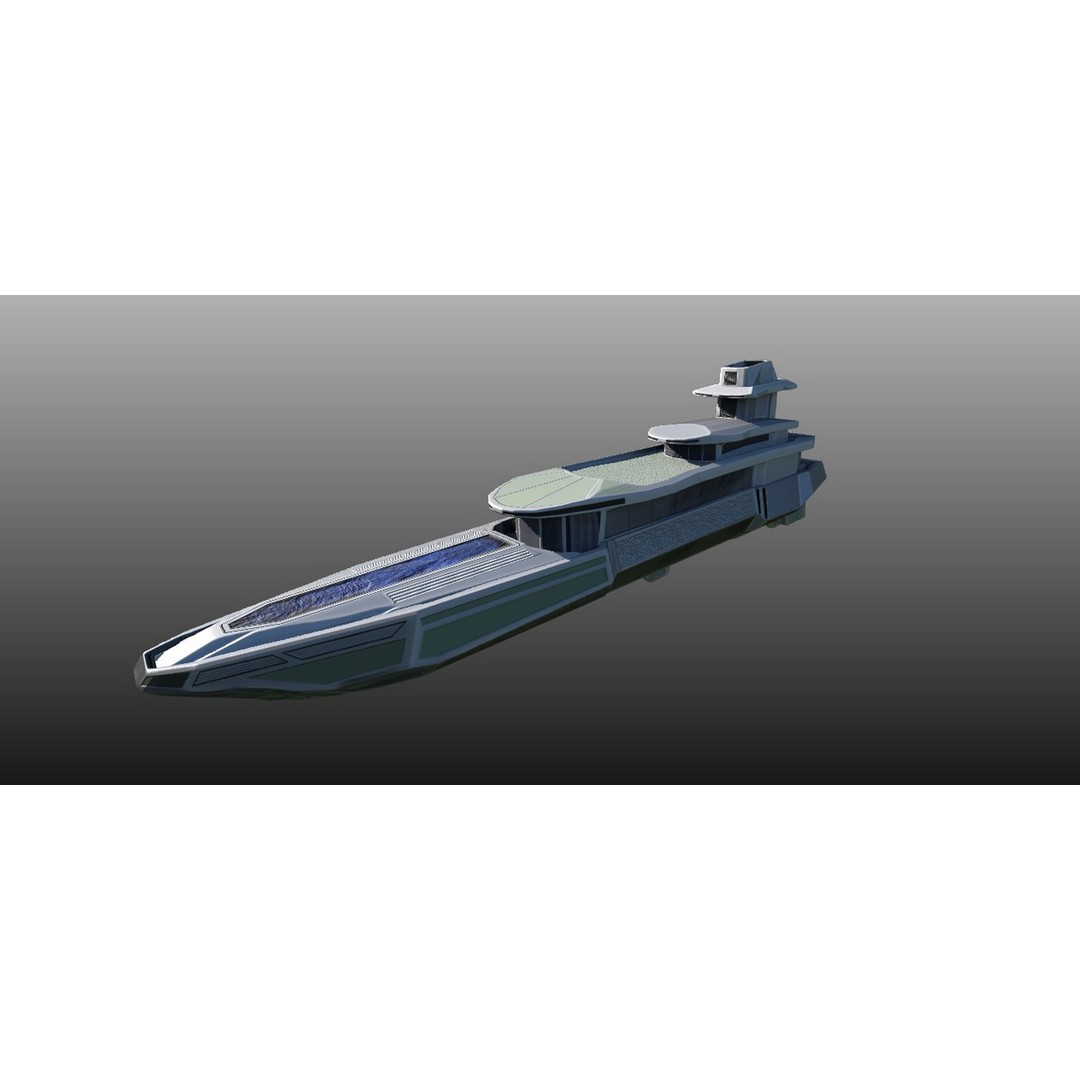 Yacht 3D Model – Low Poly Concept Design, FBX & PBR Textures - View 10