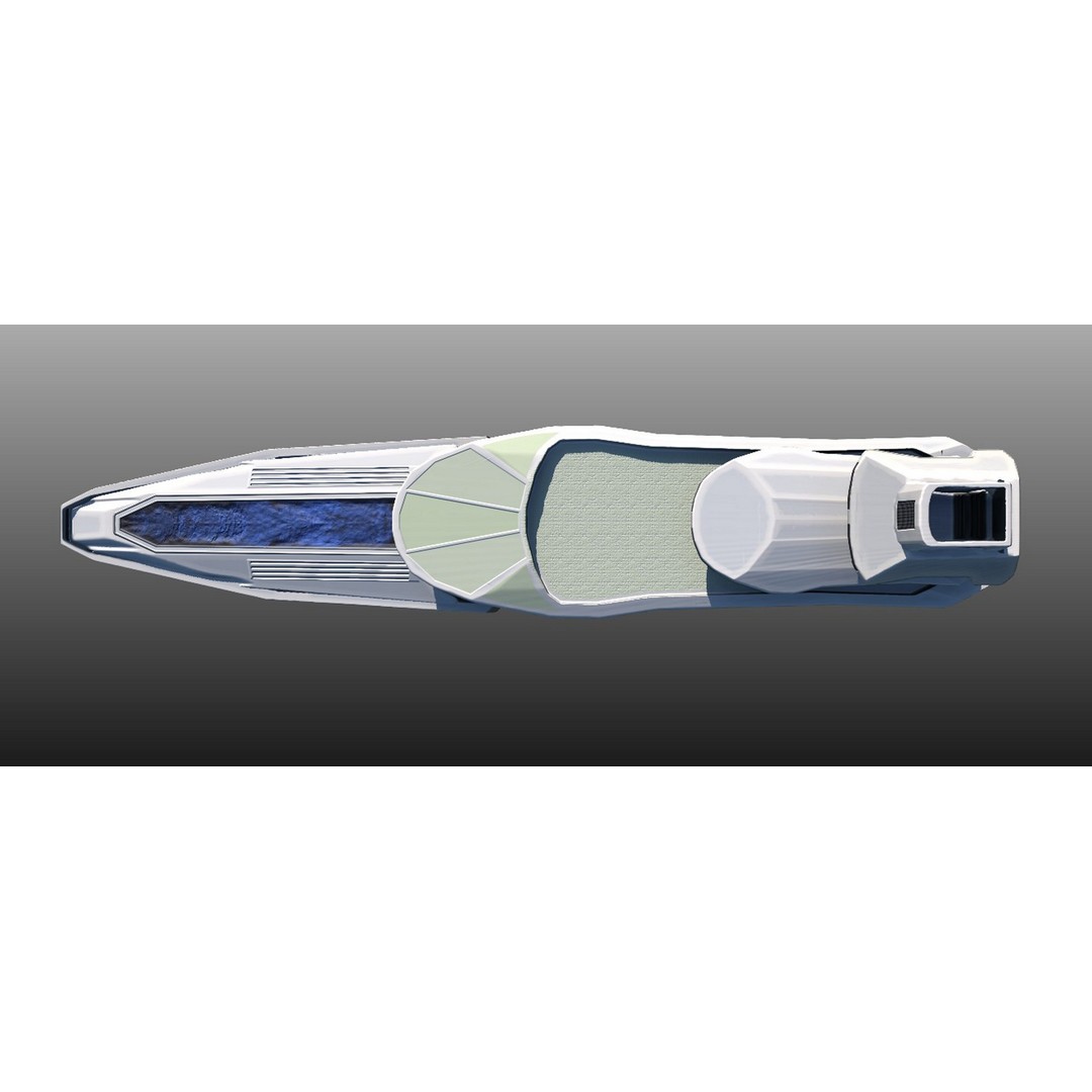 Yacht 3D Model – Low Poly Concept Design, FBX & PBR Textures - View 4