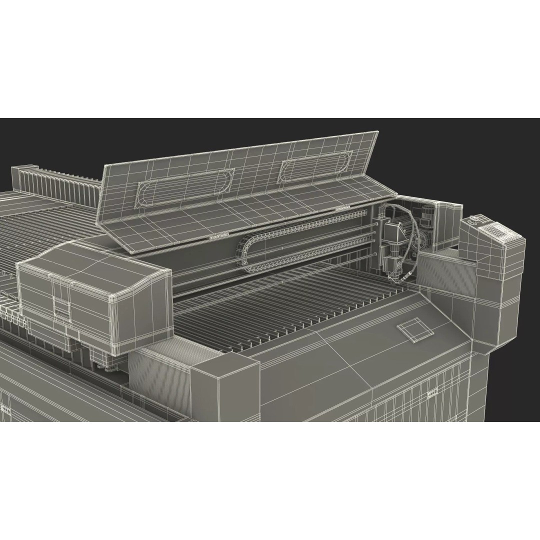 Reaying Industrial Sheet Metal Laser Cutter 3D Model – Rigged PBR Asset
